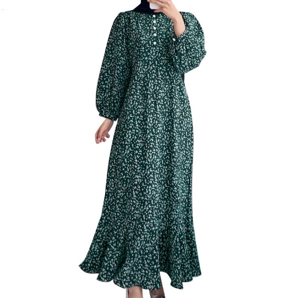 Women's Casual Long Sleeve Printed Dress - Floral Boho Maxi Dress for Spring & Fall - Perfect for Office, Date Night & Weekend Outings