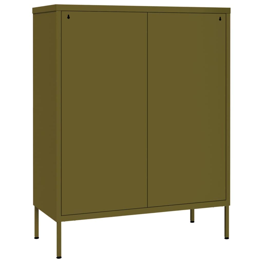 vidaXL 6-Drawer Industrial Storage Cabinet - Olive Green Steel Dresser with Fully Extendable Drawers for Easy Organization | Durable & Low-Maintenance | Perfect for Bedroom, Office or Garage Storage Solutions