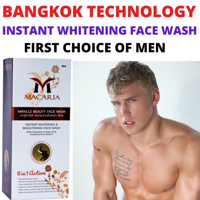 Brightening & Whitening Face Wash for Men - Gentle Cleanser for Clear, Radiant Skin - Perfect for Daily Skincare Routine & Acne Prevention