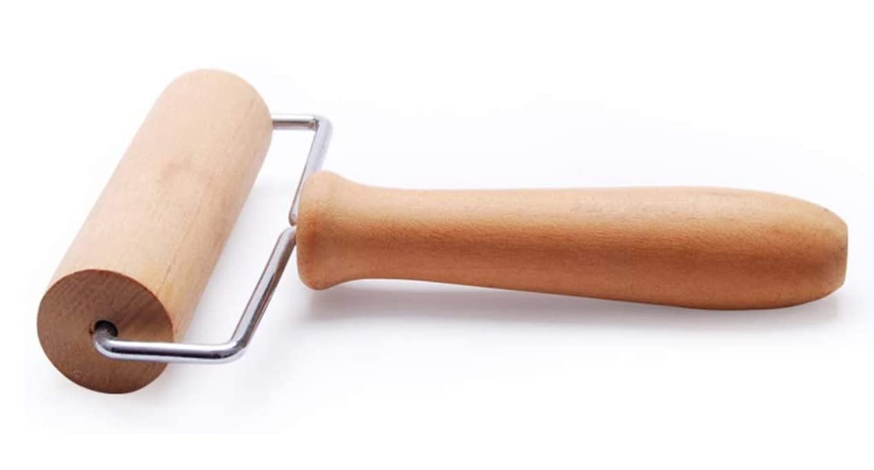 U COOK Solid Beech Wood Rolling Pin - T-Shaped Baking Tool for Dough, Pizza, Cookies & Pastry | Perfect for Homemade Dumplings, Pies & Bread Making