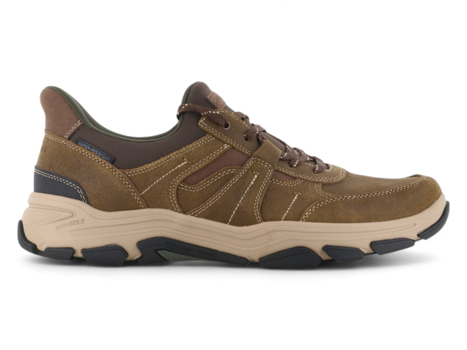 Rockport Rhett Step Activated Walking Shoes for Men - Comfortable Brown Leather Sneakers for Walking, Travel & Everyday Wear