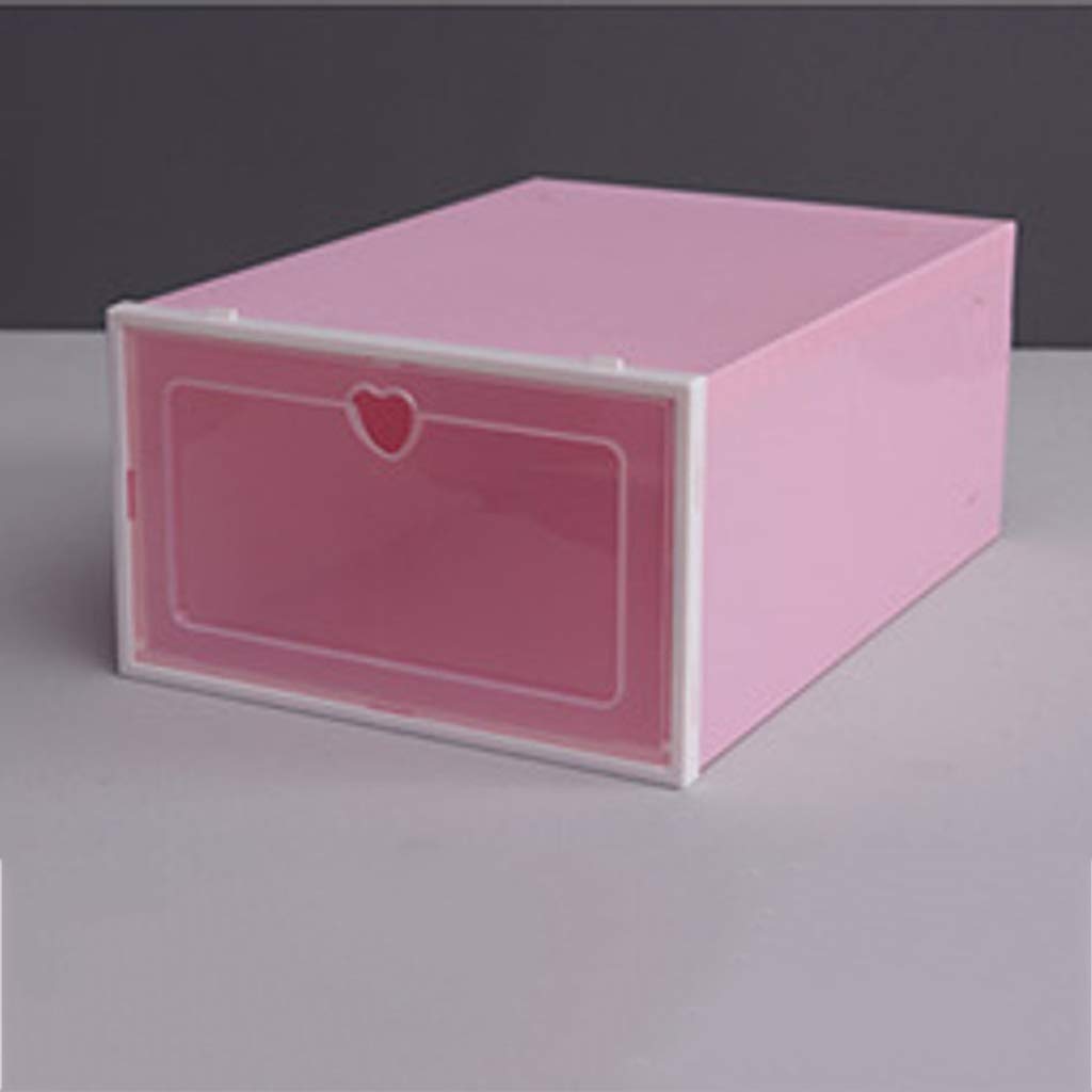 Drawer Organizer Shoe Storage Box - Dust-Proof Durable Plastic Stackable Flip Lid Container for Closet & Home Organization (Light Pink) | Perfect for Bedroom, Closet, and Entryway Shoe Storage