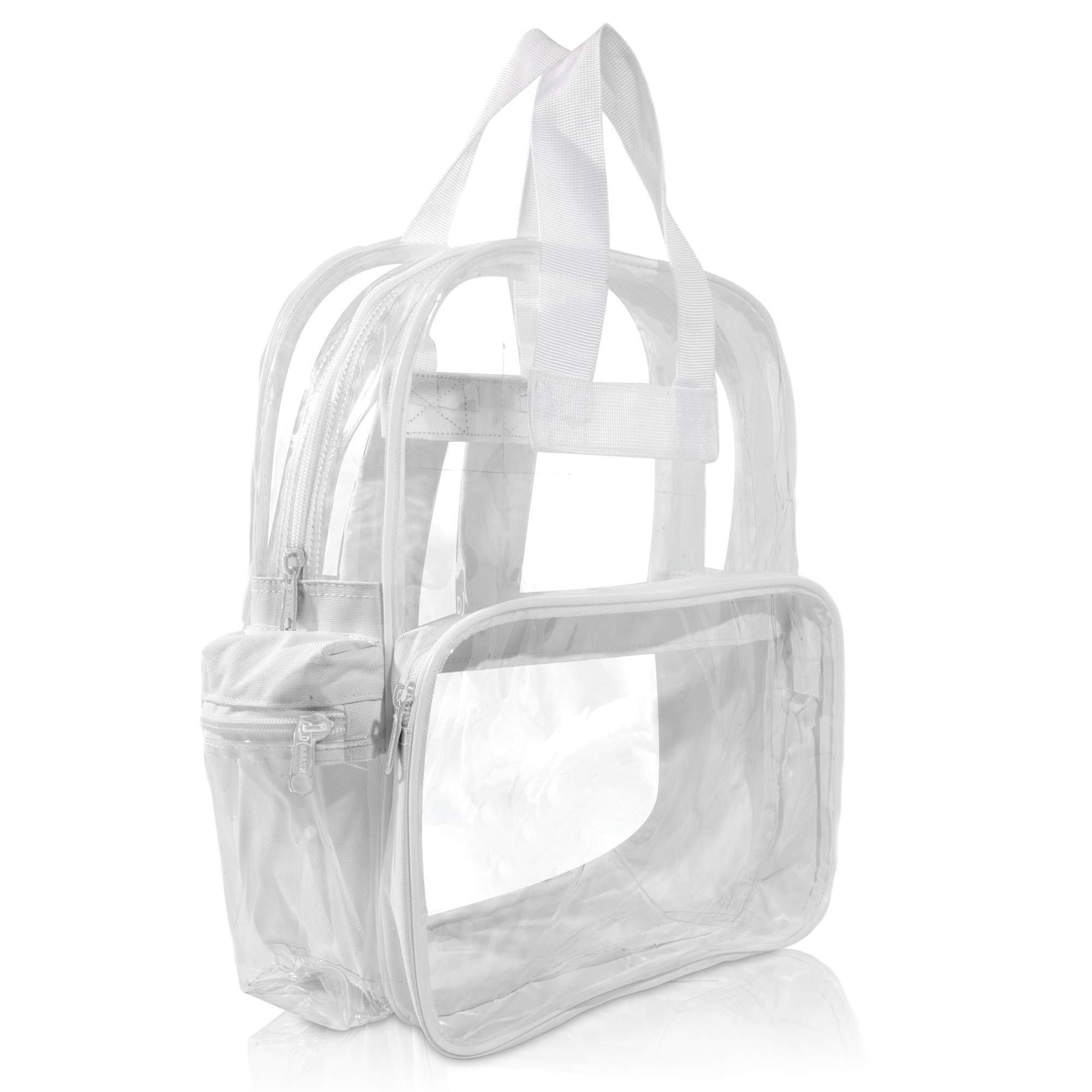 DALIX 50-Pack Clear Small Backpacks for School, Work & Travel - Wholesale Bulk Book Bags (White) - Perfect for Students, Teachers & Security Checkpoints