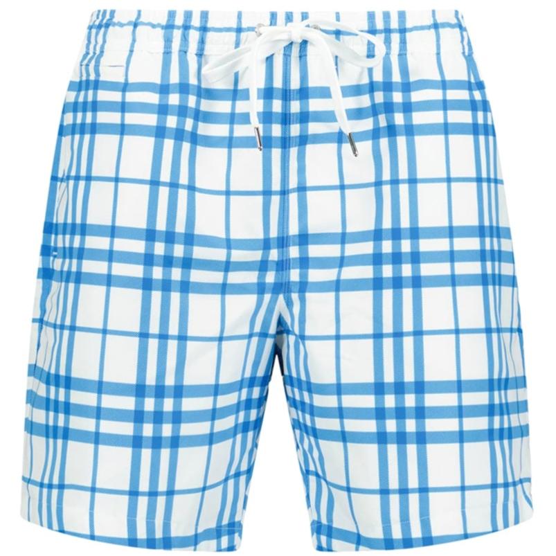 Burberry Checked Swim Shorts for Men - Classic Plaid Design, Quick-Dry Fabric - Perfect for Beach, Pool, and Summer Vacations