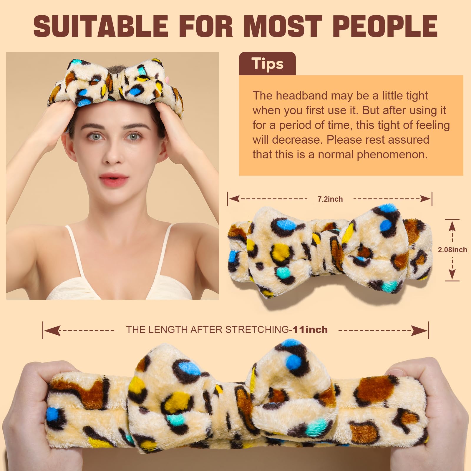 Teenitor Spa Headbands for Women - 9Pcs Cute Bow Headbands for Skincare, Makeup & Washing Face | Soft & Absorbent Hair Accessories for Spa, Salon & Home Use