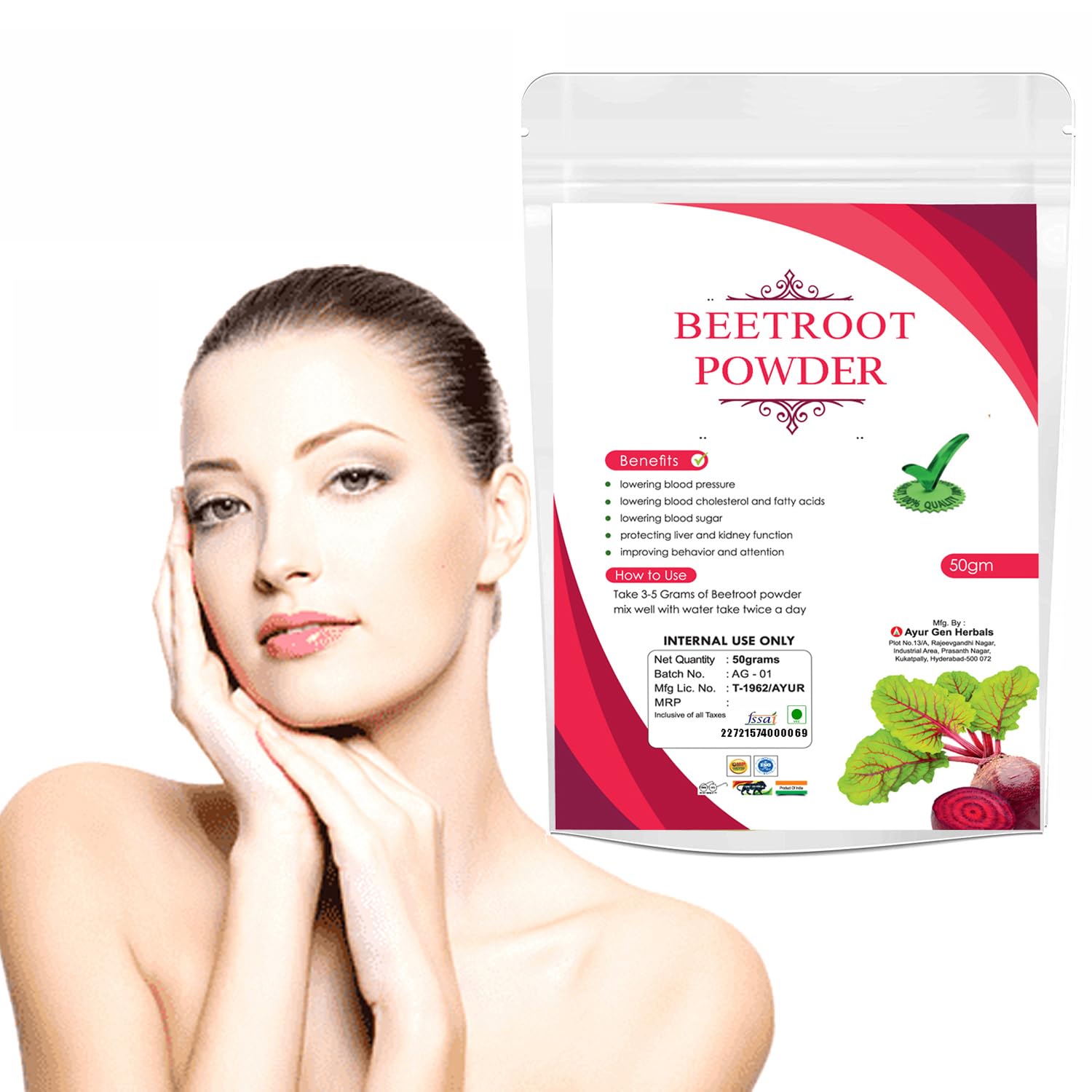 100% Organic Beetroot Powder for Skin, Hair & Face - Pure Natural Supplement for Glowing Skin & Healthy Hair - No Added Chemicals | Perfect for Smoothies, Juices & DIY Beauty Masks