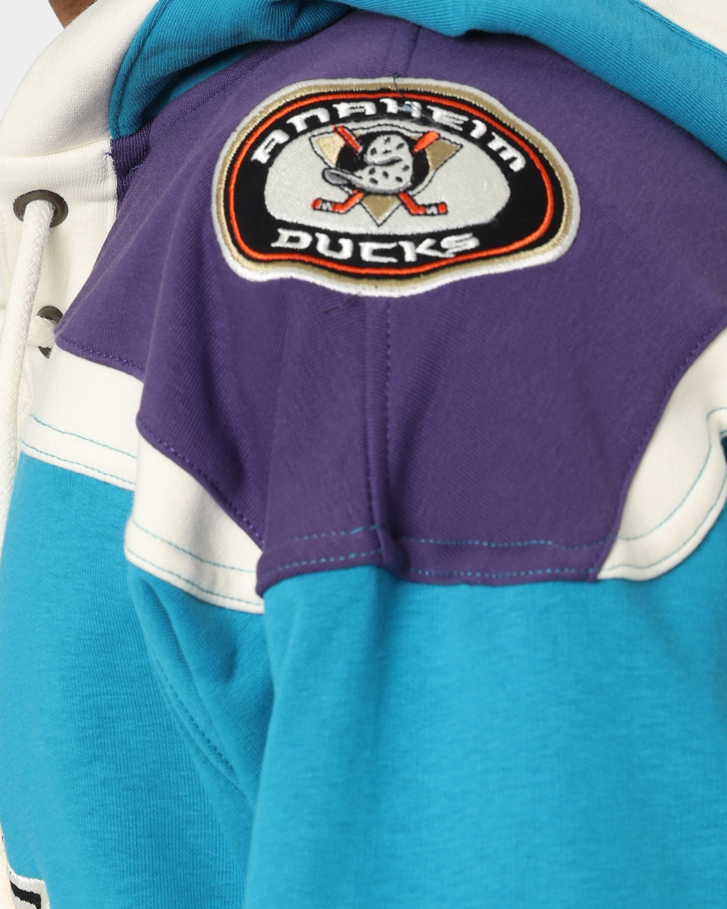 47 Brand Anaheim Ducks Lacer Hoodie - Purple & Sharks Teal - Men's NHL Hockey Pullover Sweatshirt for Game Day & Casual Wear