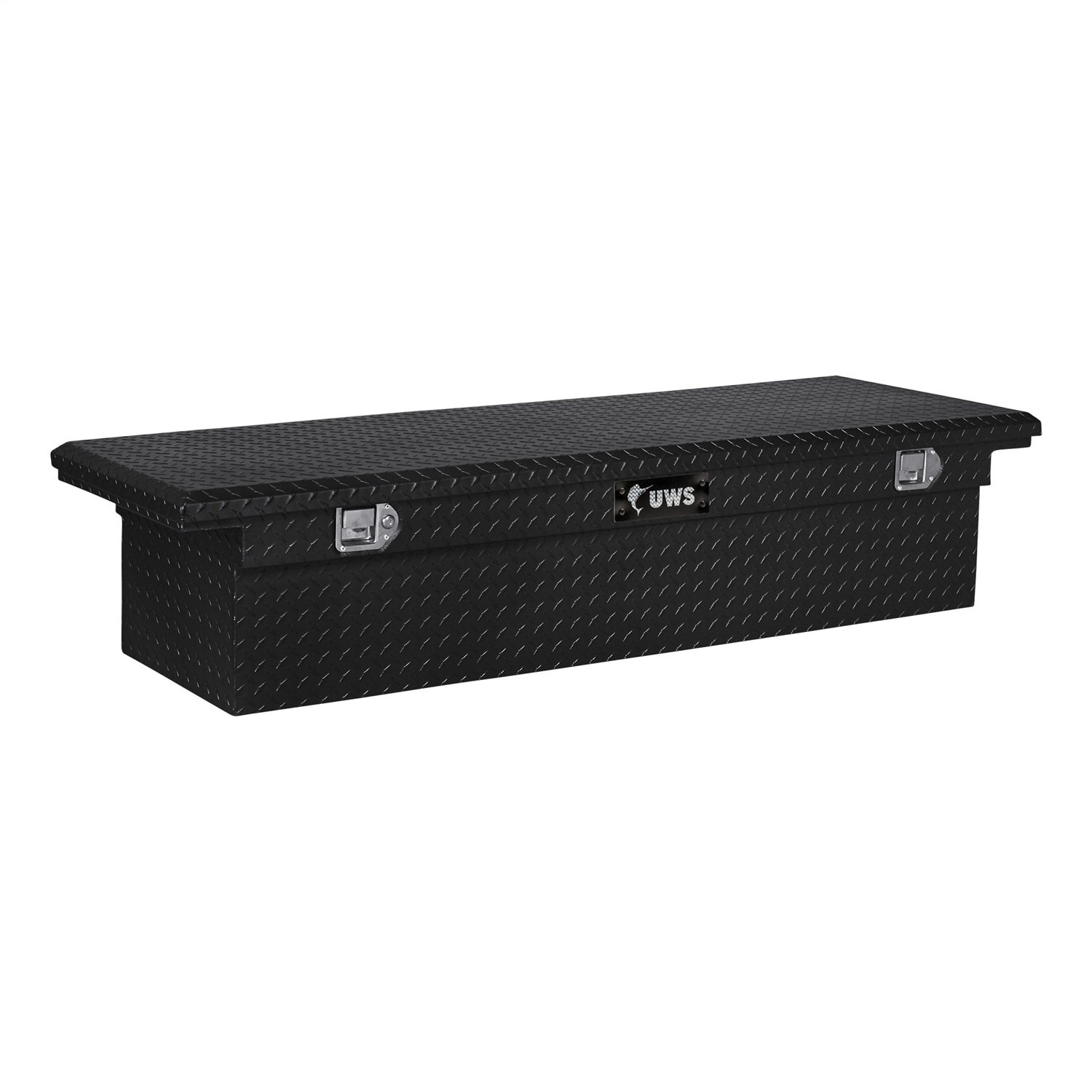 UWS TBS63LPBLK Low Profile Crossover Toolbox - Heavy Duty Black Aluminum Truck Tool Box for Pickup Trucks | Perfect for Construction, Farming & Off-Road Work