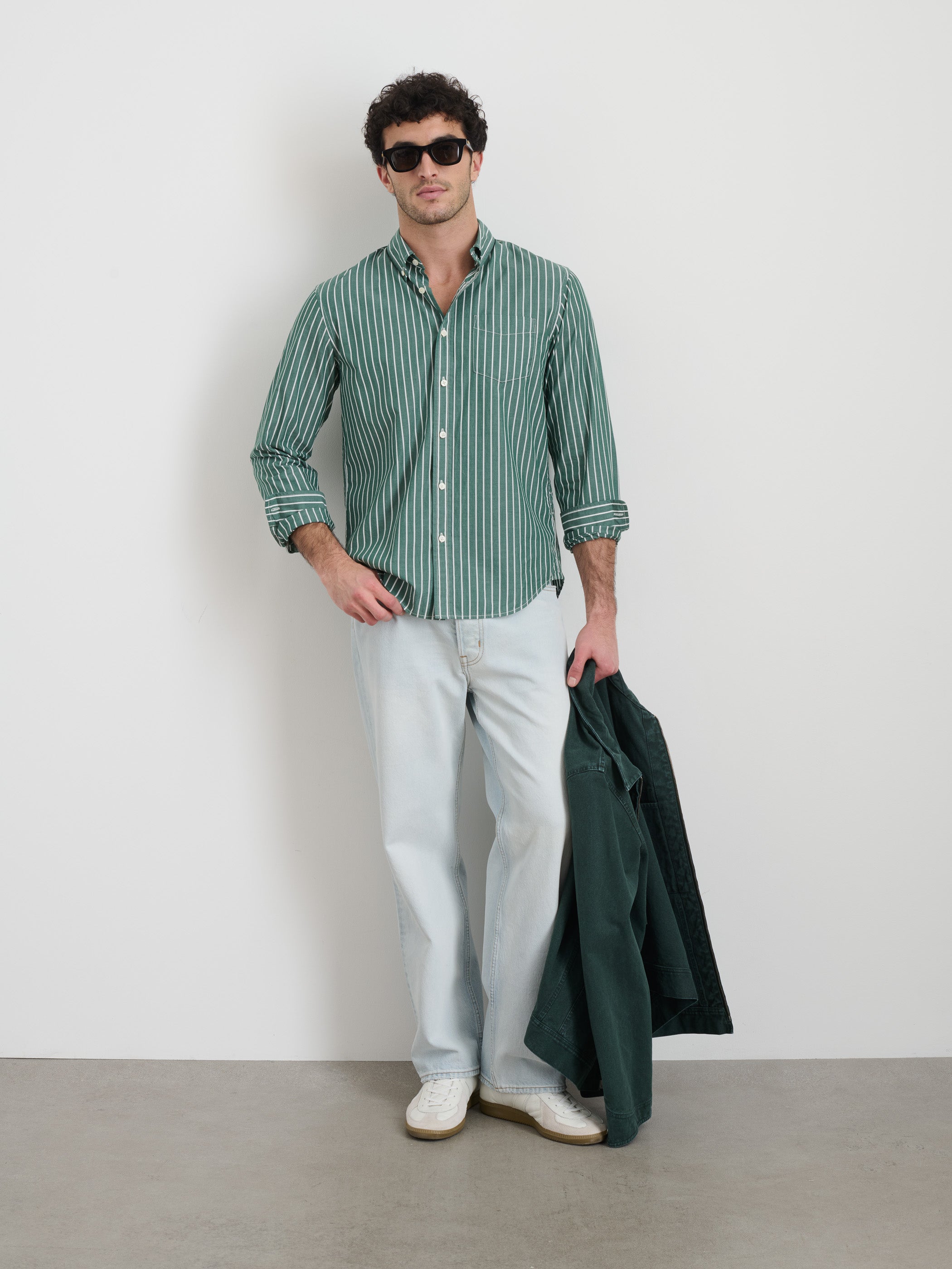 Thin Stripe Mill Shirt for Men & Women - Lightweight Casual Button-Down Shirt for Office, Travel & Everyday Wear