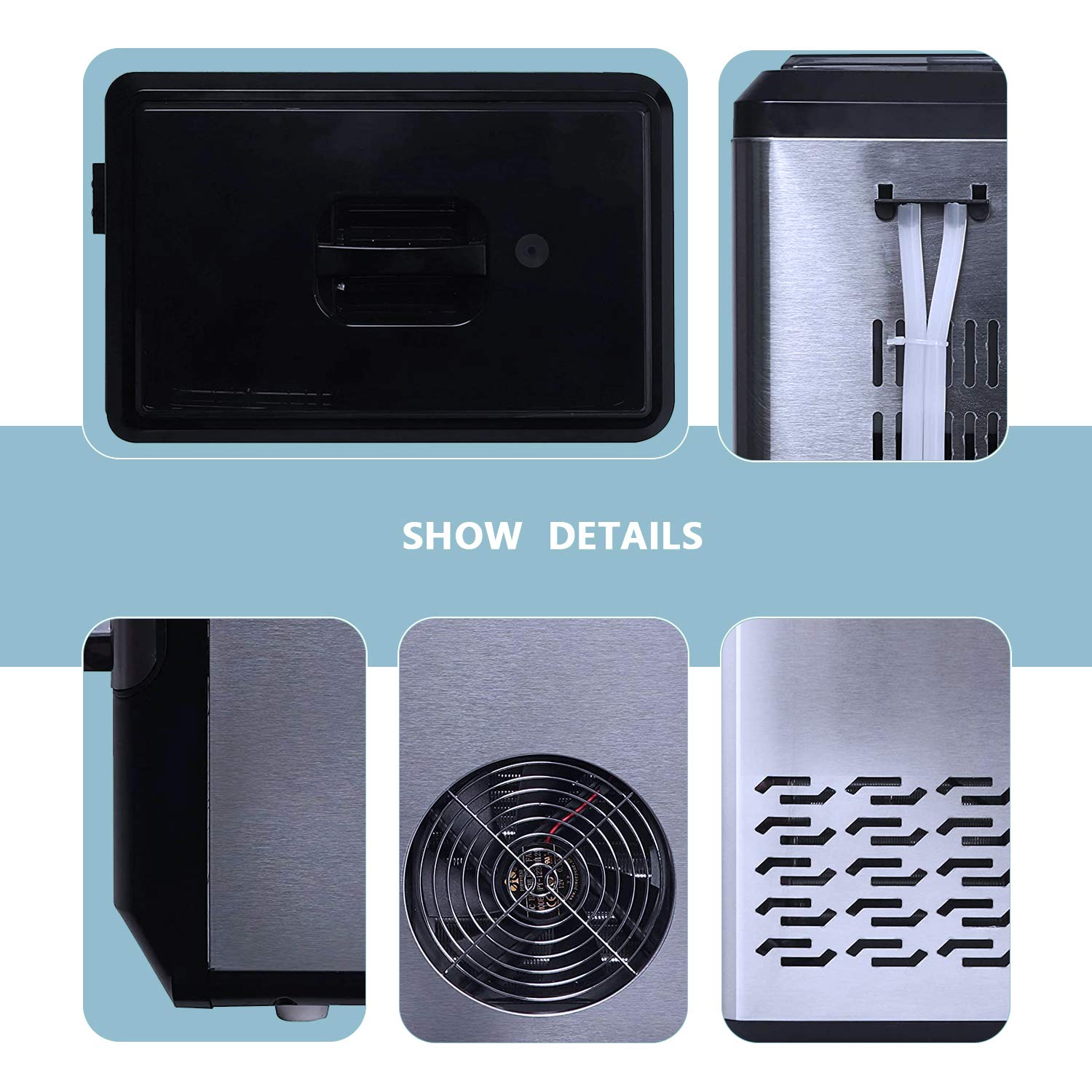Portable Chewable Nugget Ice Maker Machine - 44lbs/Day, Self-Cleaning Countertop Ice Maker for Home, Office, and Commercial Use - Perfect for Cocktails, Smoothies, and Beverages