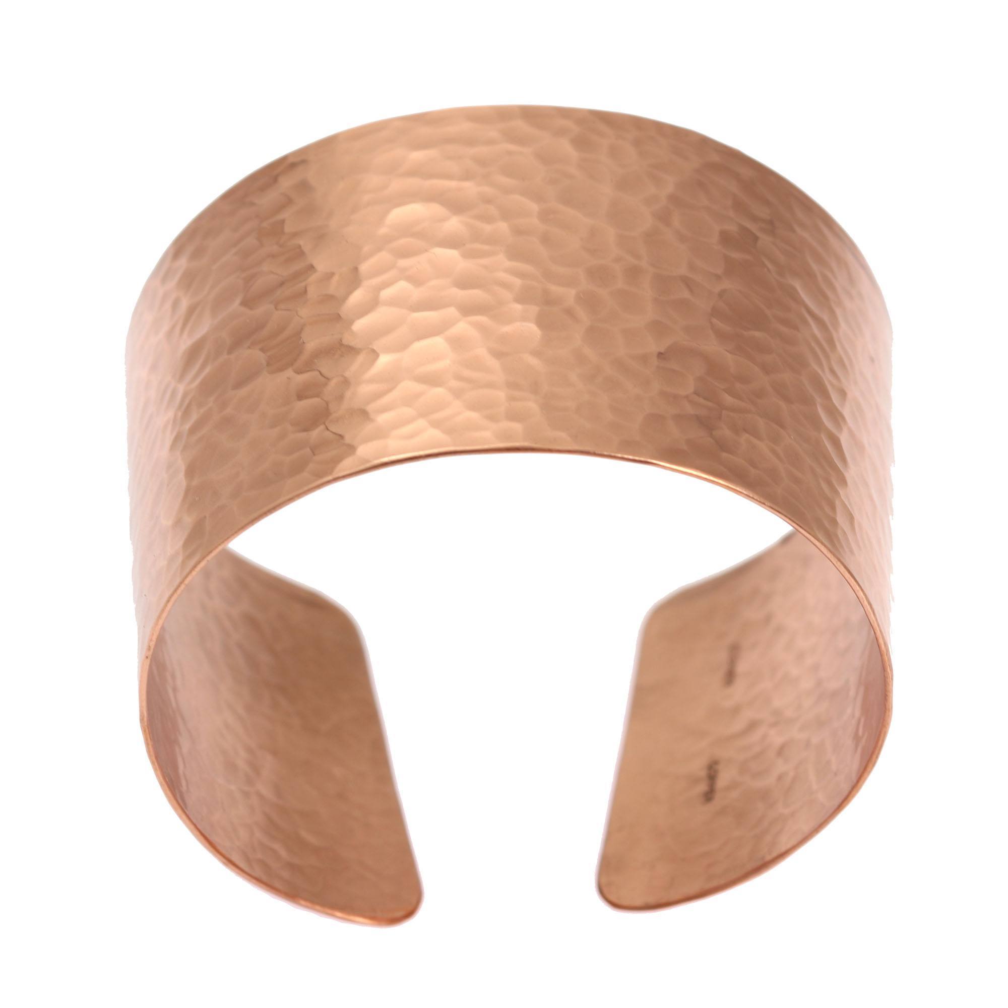 Handmade Hammered Copper Cuff Bracelet for Women - Boho Chic Jewelry Gift for Birthday, Wedding & Festival | Adjustable Arm Cuff Bangle