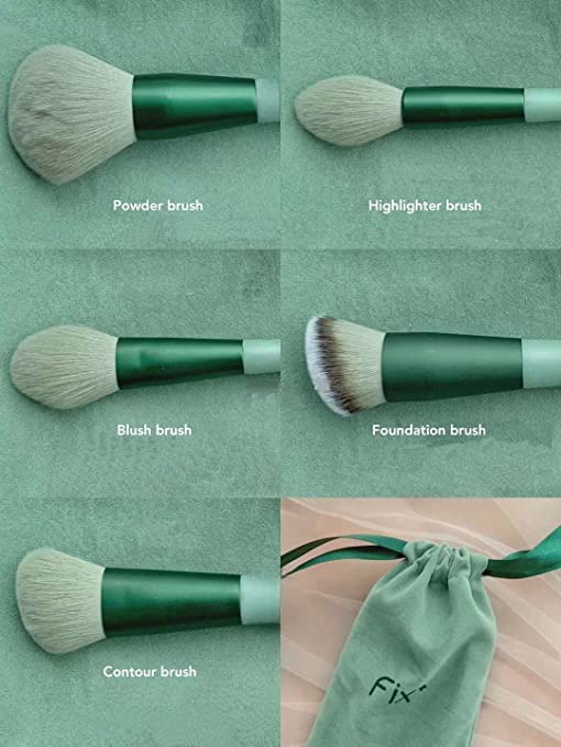 Premium 13-Piece Celebrity Makeup Brush Set by Fozzby - Soft Fluffy Pouch Included - Professional Cosmetic Brushes for Foundation, Blending, Contouring - Perfect for Makeup Artists & Beauty Enthusiasts