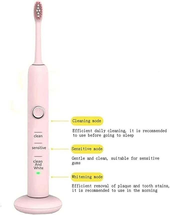 QINERSAW Rechargeable Electric Toothbrush for Adults & Kids - 3 Cleaning Modes, Rotary Toothbrush with 2 Brush Heads, IPX7 Waterproof (Ideal for Travel, Home & Daily Oral Care)