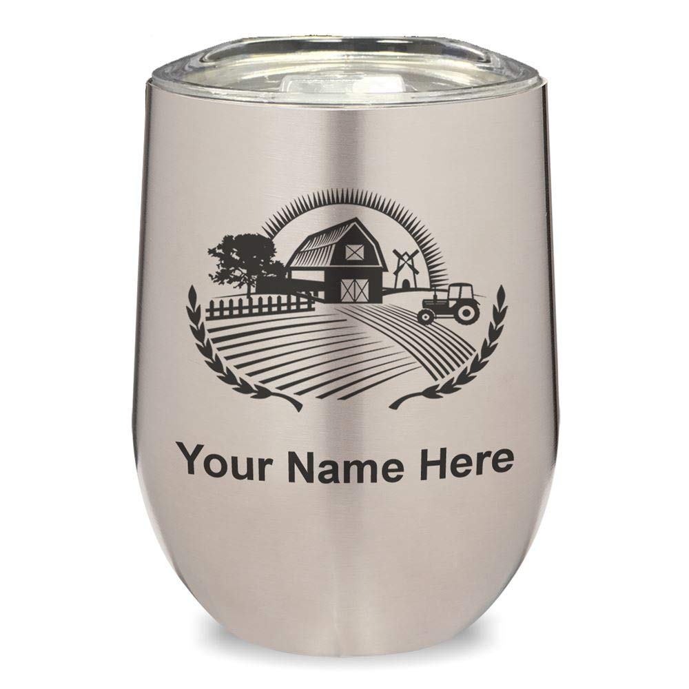 LaserGram Double Wall Insulated Stainless Steel Wine Tumbler with Personalized Engraving - 16oz Vacuum Sealed for Hot & Cold Drinks - Perfect for Outdoor Picnics, Camping, and Gift Giving