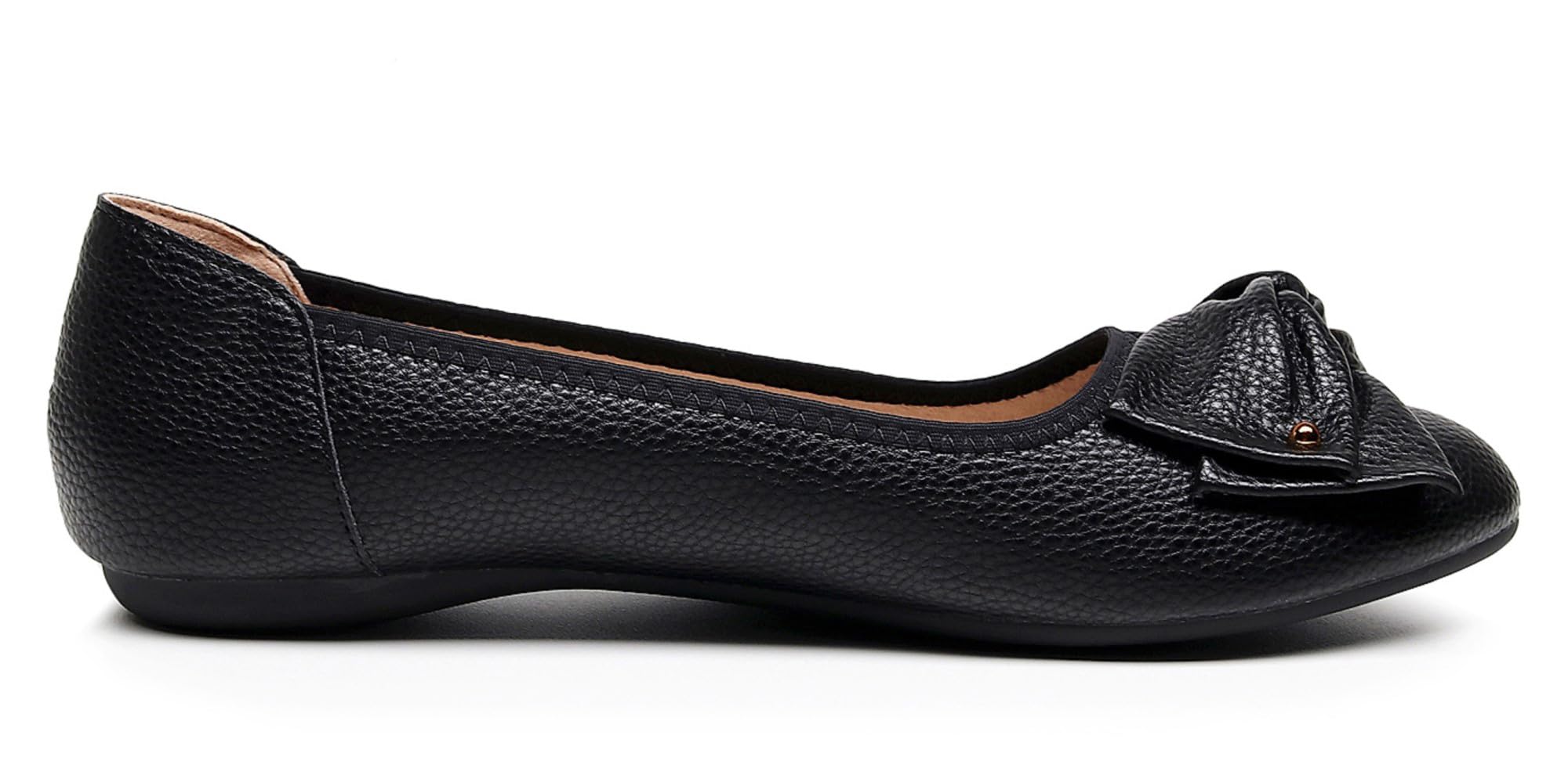 VenusCelia Women's Ballet Flats with Bow Detail - Comfortable Slip-On Dance Shoes for Ballroom, Wedding & Everyday Wear