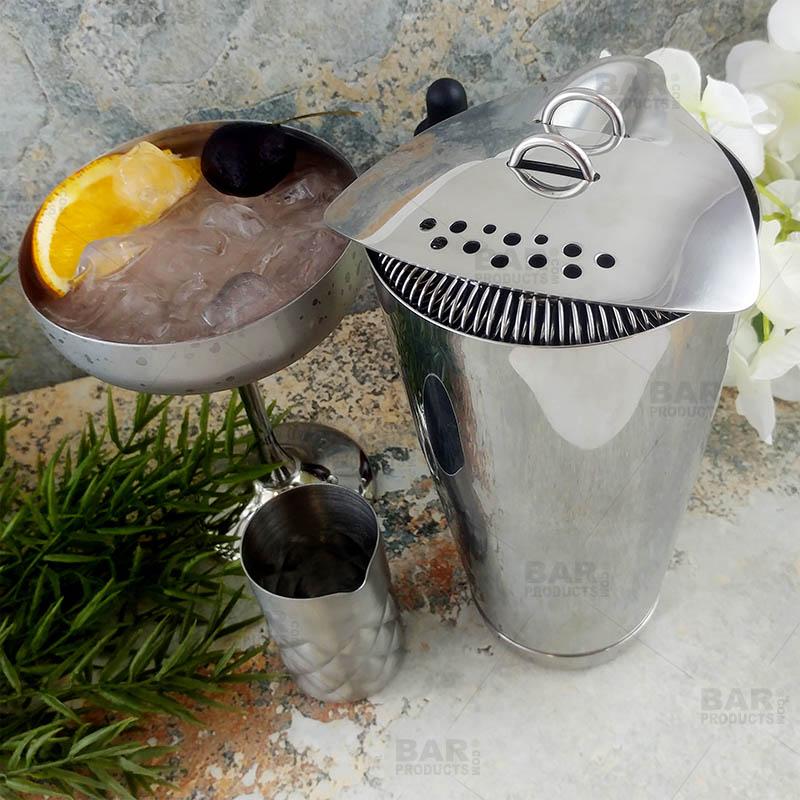 Premium BarConic® Stainless Steel Cocktail Strainer - Triangle Shape Bar Tool for Mixing & Filtering - Perfect for Martinis, Margaritas & Craft Cocktails at Home Bars & Professional Use