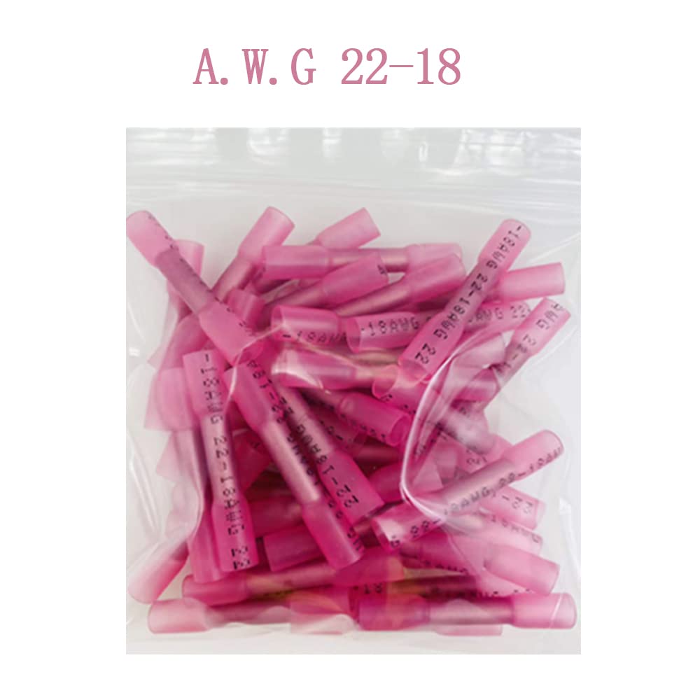Heat Shrink Butt Connectors - Marine Grade Waterproof Electrical Crimp Connectors with Tinned Copper for Automotive, Boat, Truck & Stereo Wiring - Perfect for Marine, RV and Outdoor Electrical Repairs