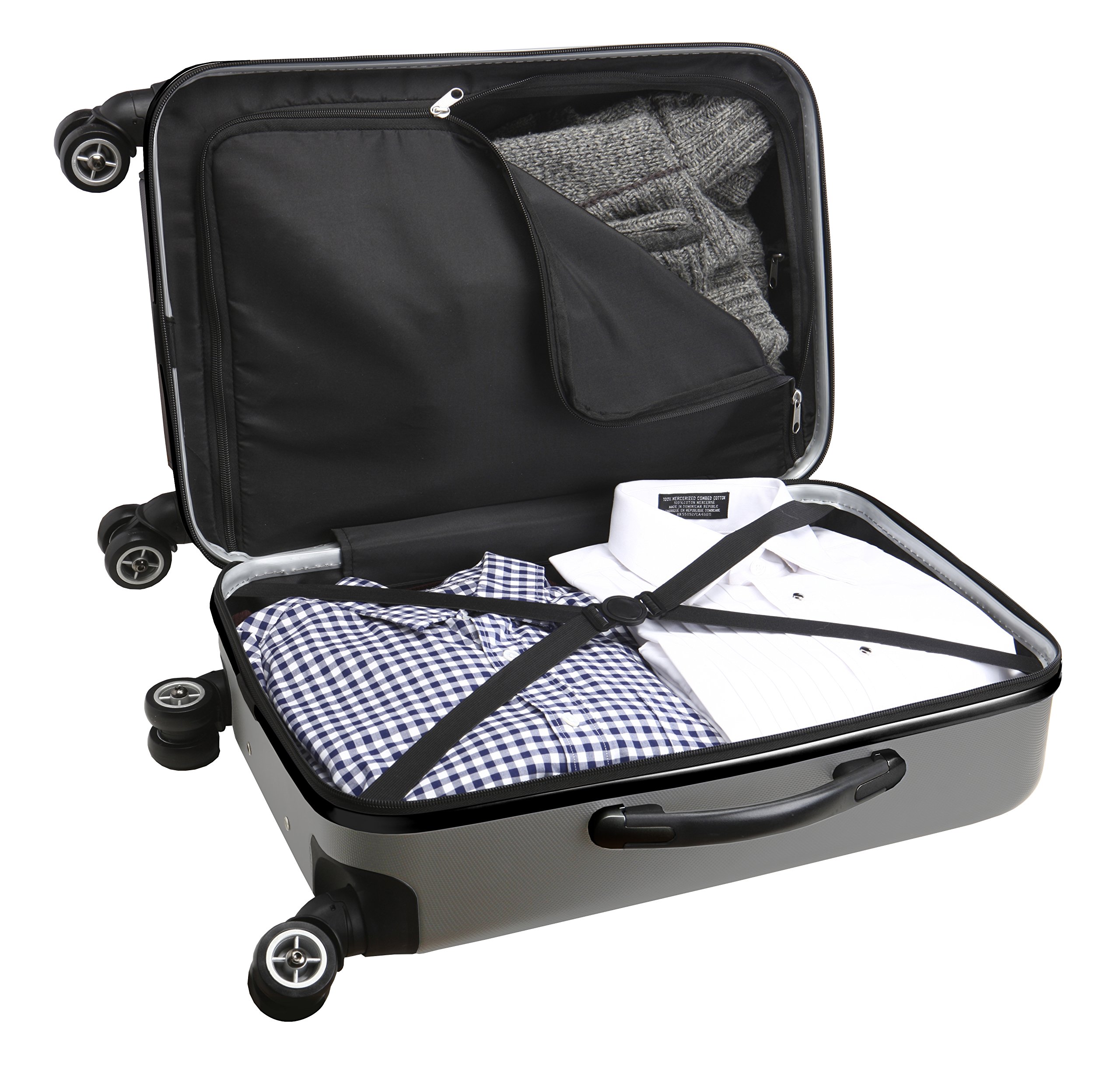 NCAA Fresno State Bulldogs Hard Shell Spinner Carry-On Luggage - Silver | Perfect for Travel, Business Trips & College Dorms