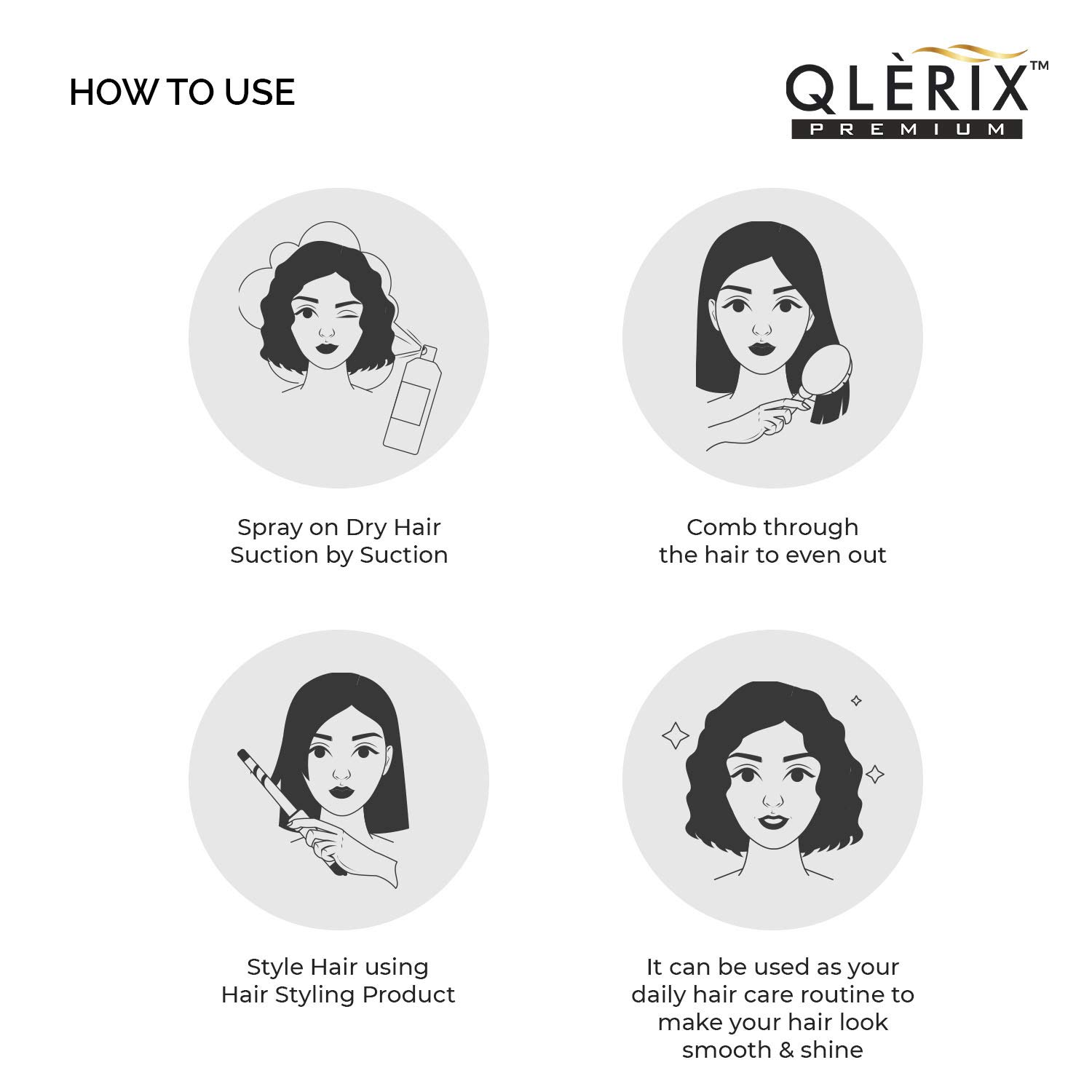 QLERIX Premium Hair Protection Spray - 200ml | Keratin & Argan Oil Infused | Straightening, Smoothing & Styling Treatment | Frizz Control for All Hair Types | Paraben & Sulfate-Free | Perfect for Daily Use, Heat Styling & Salon Results at Home