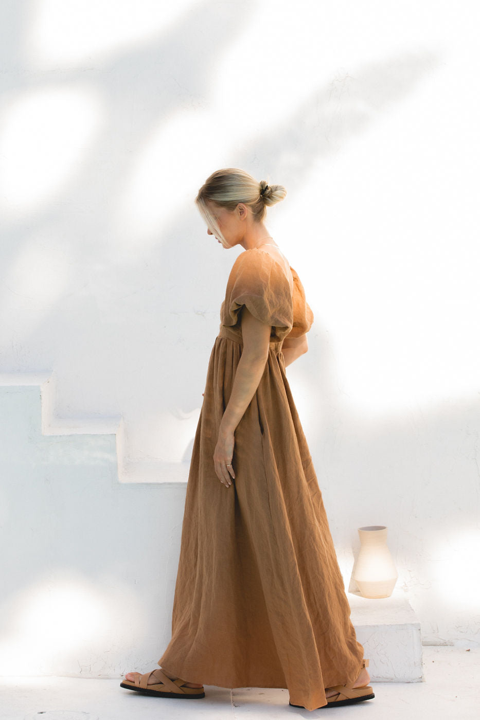 French Riviera Linen Dress for Women - Breathable Summer Beach Dress, Casual Boho Maxi Dress with Pockets | Perfect for Beach Vacations, Resort Wear & Summer Outings