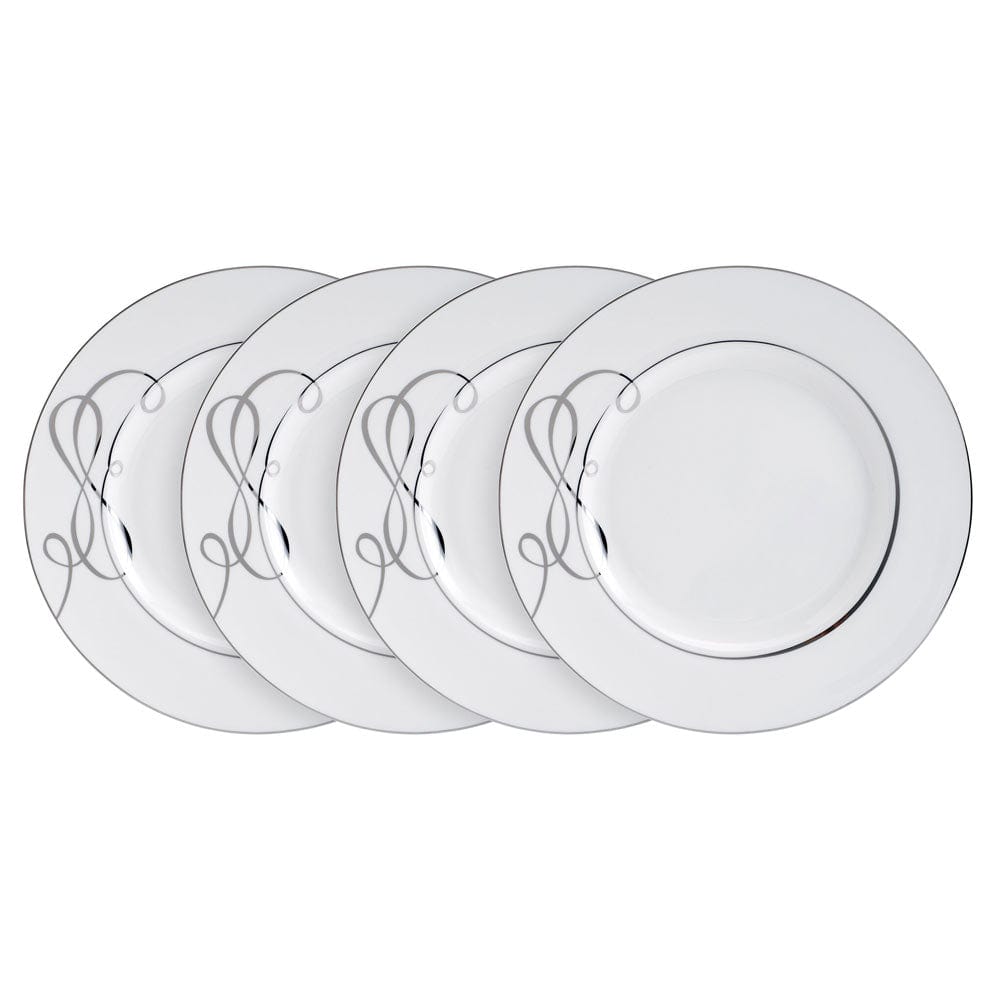 Love Story Set of 4 Dinner Plates - Elegant Porcelain Plates for Romantic Dinners, Anniversaries & Special Occasions