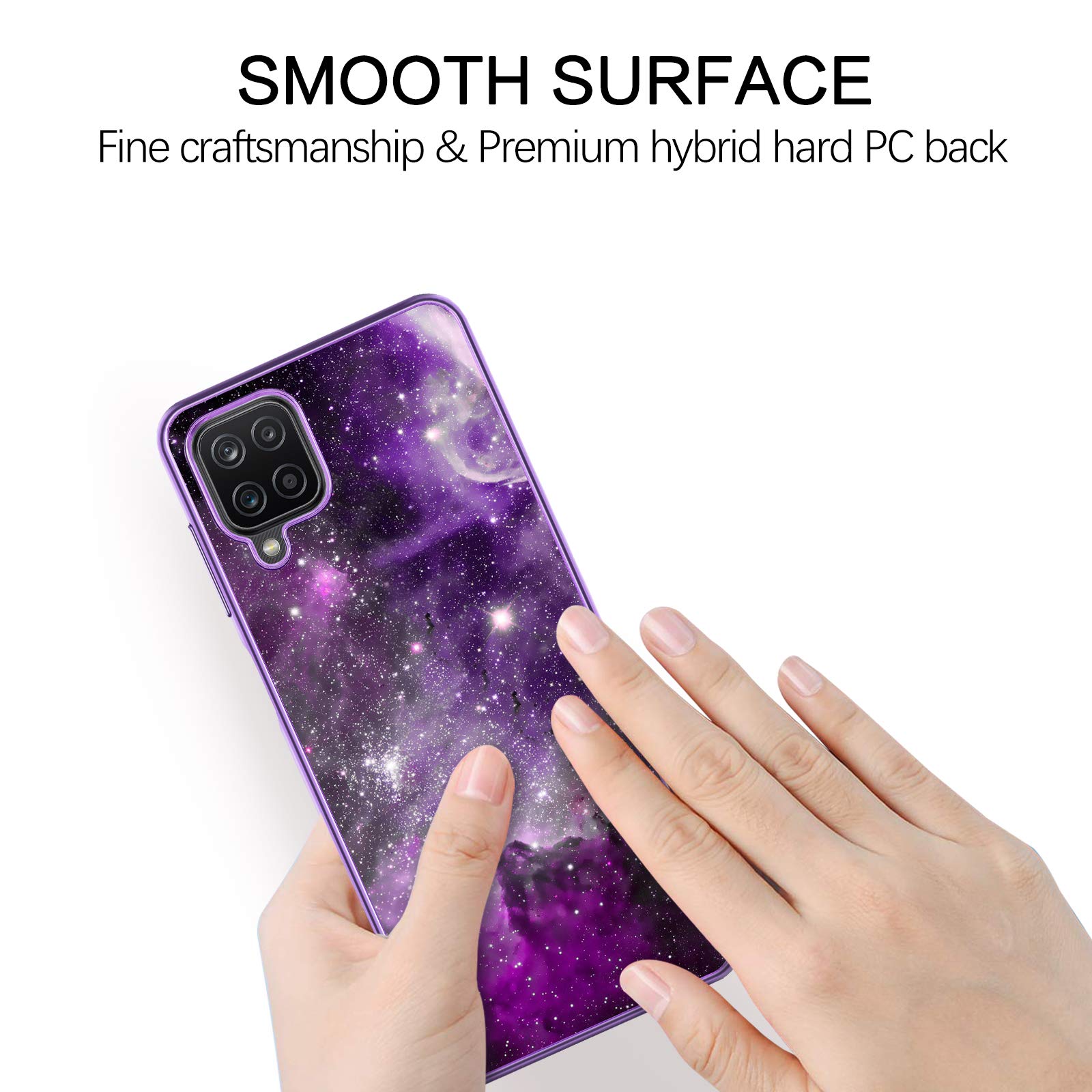 Samsung Galaxy A12 Case, Slim Glow in The Dark Hybrid Hard PC & Soft TPU Bumper Protective Phone Cover for Samsung A12 6.5