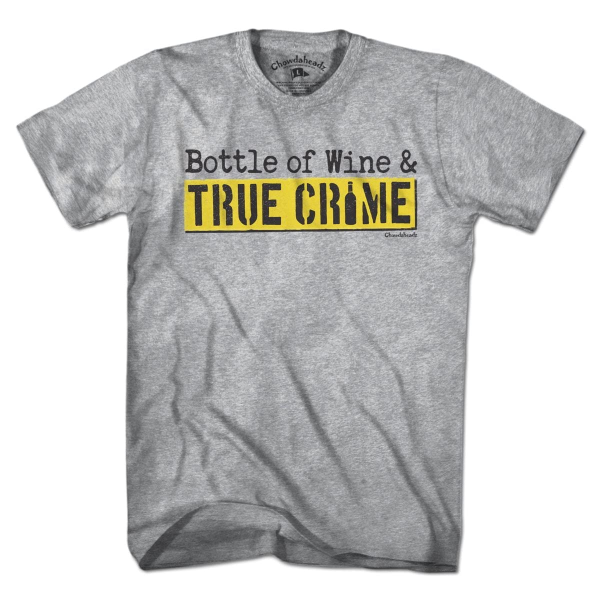 Vintage Unisex Wine & True Crime T-Shirt - Soft Cotton Blend Tee for True Crime Fans & Wine Lovers | Perfect for Book Clubs, Podcast Meetups & Casual Outings