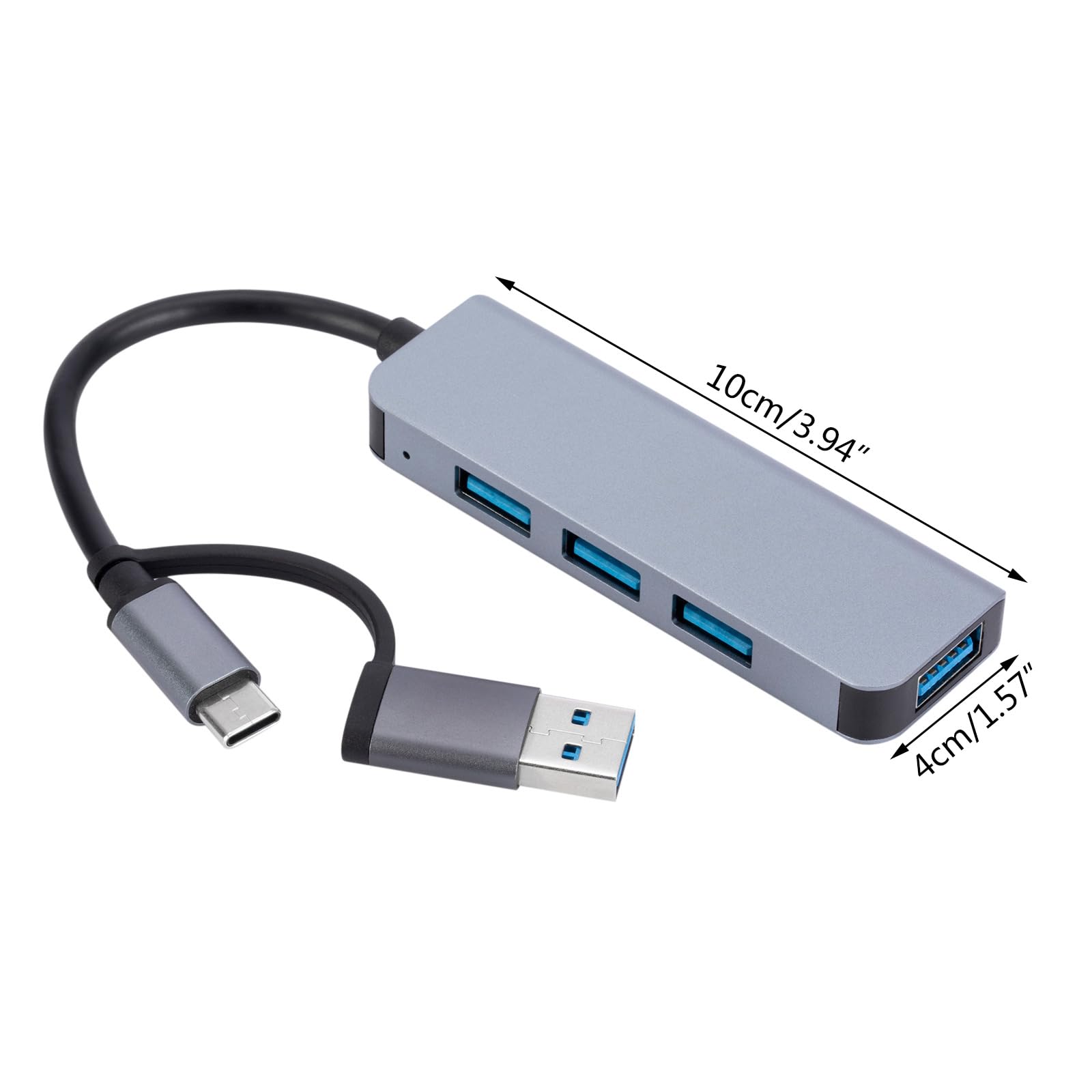 YIGZYCN USB C Hub with 4 Ports - Multi-Port USB Adapter for Smartphones, Laptops & Nintendo Switch - Fast Data Transfer & Charging Station for Home Office, Travel & Gaming Setup