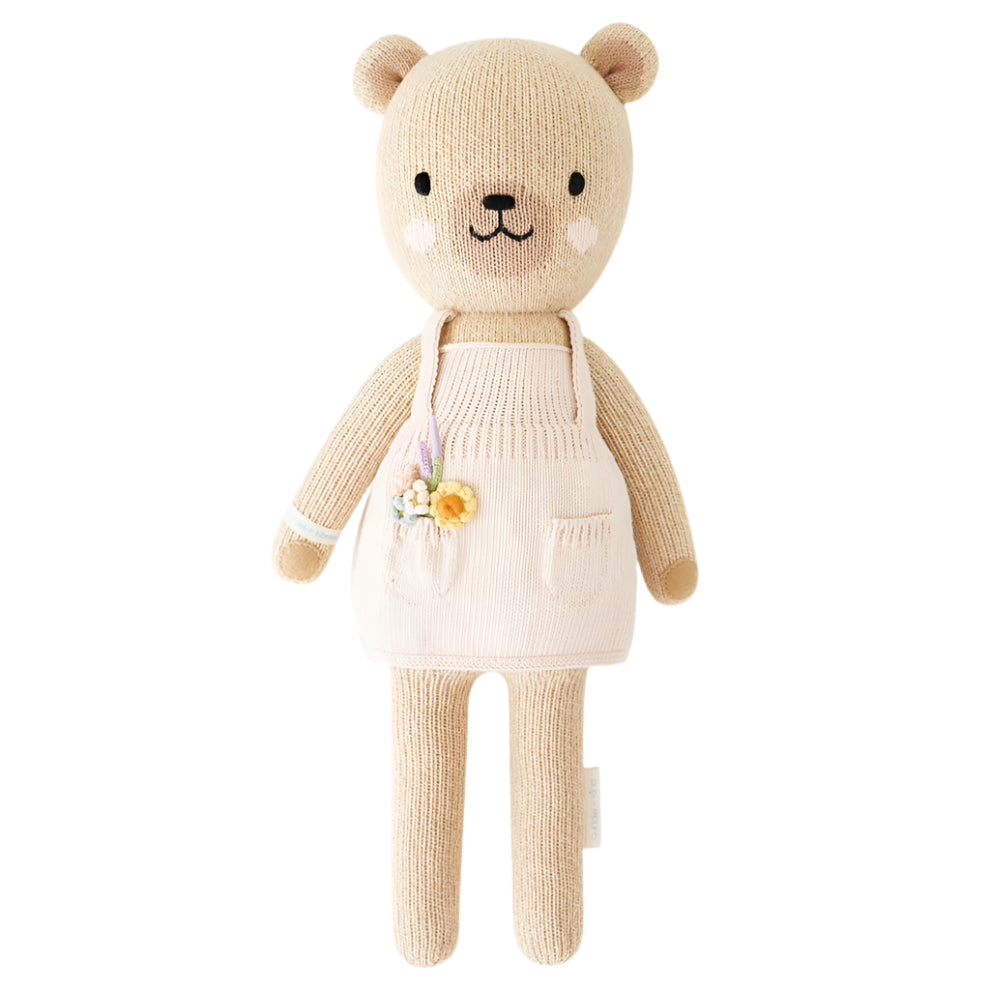 Cuddle + Kind Goldie the Honey Bear Handmade Knit Doll - Donates 10 Meals to Children in Need | Perfect Baby Shower Gift, Nursery Decor, and Kids' Cuddly Companion
