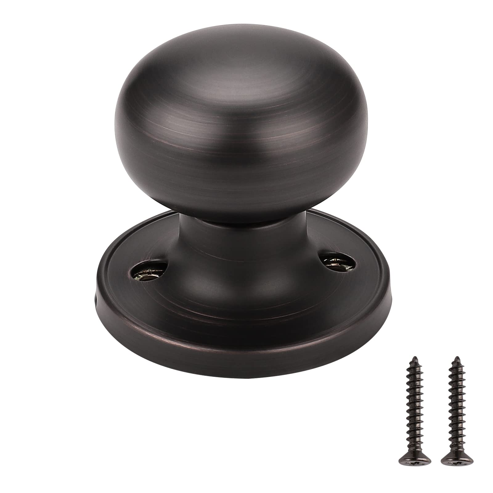 10 Pack Half Dummy Knobs for Closet Doors - Oil Rubbed Bronze Interior Door Knobs, Round Stainless Steel Closet Door Handles for Bedroom, Wardrobe & Cabinet Doors