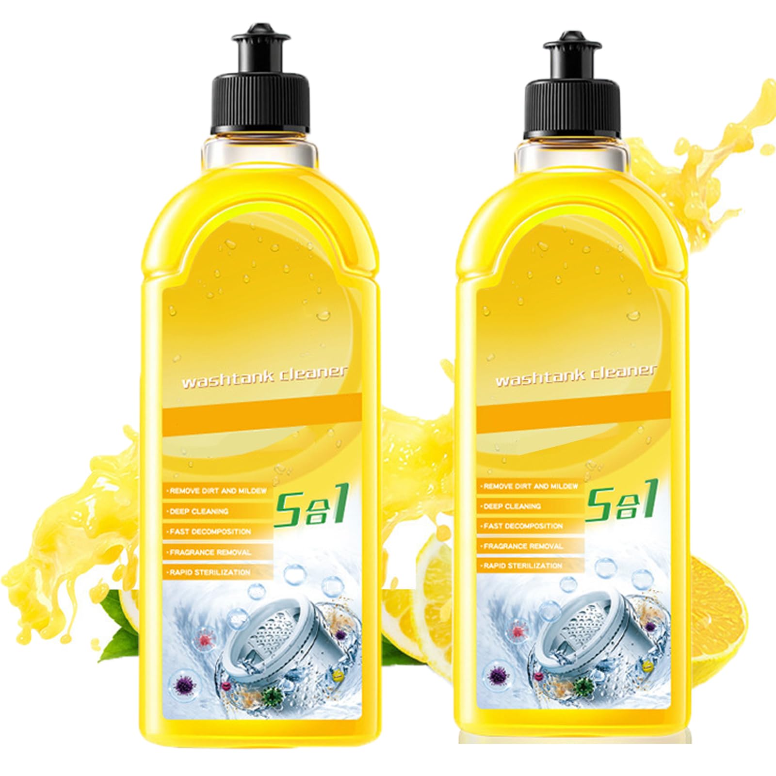 Household Essentials Washing Machine Cleaner - Deep Cleaning Detergent for Front Load & Top Load HE Washers | Removes Mold, Odor & Residue | Perfect for Laundry Day Maintenance