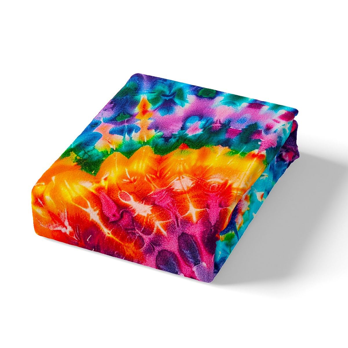 Vibrant Tie-Dyed Twin XL Bed Sheet Set - Psychedelic Spiral Design for Kids & Teens | Soft & Breathable 2-Piece Bedding | Perfect for Dorm Rooms, Sleepovers & Fun Bedroom Decor