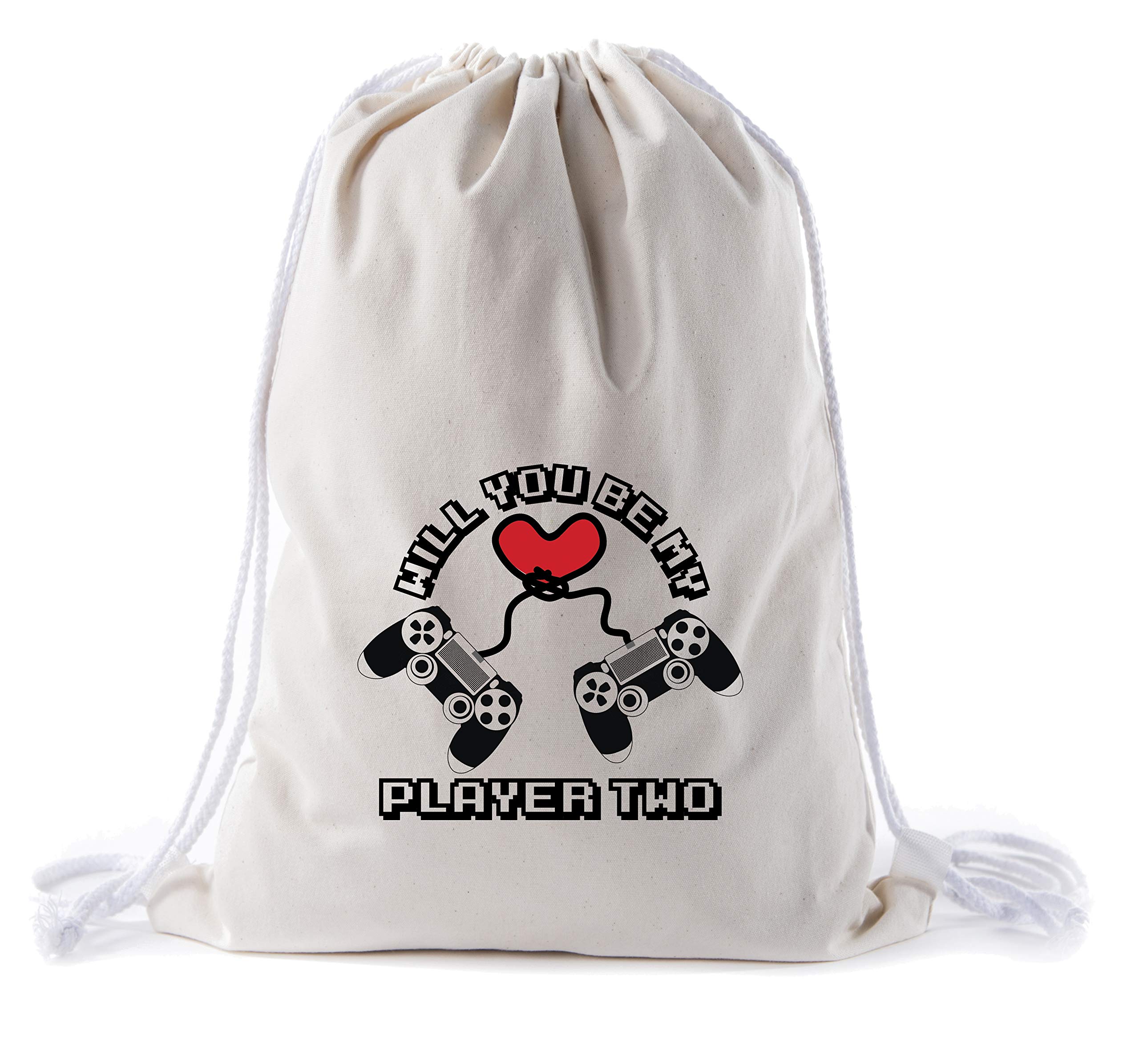 Valentine's Day Gamer Gift - Mato & Hash Player Two Drawstring Cotton Bag for Couples | Perfect for Gaming Dates, Valentine's Gifts & Cosplay Events
