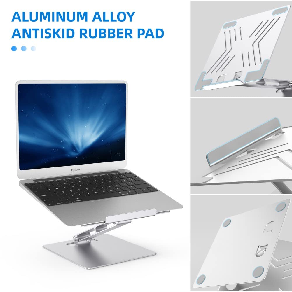 Ergonomic Adjustable Laptop Stand for 10-17.3 Inch Laptops - Portable Laptop Riser with Height Adjustment for Home, Office & Travel - Perfect for Desk Work, Gaming & Better Posture