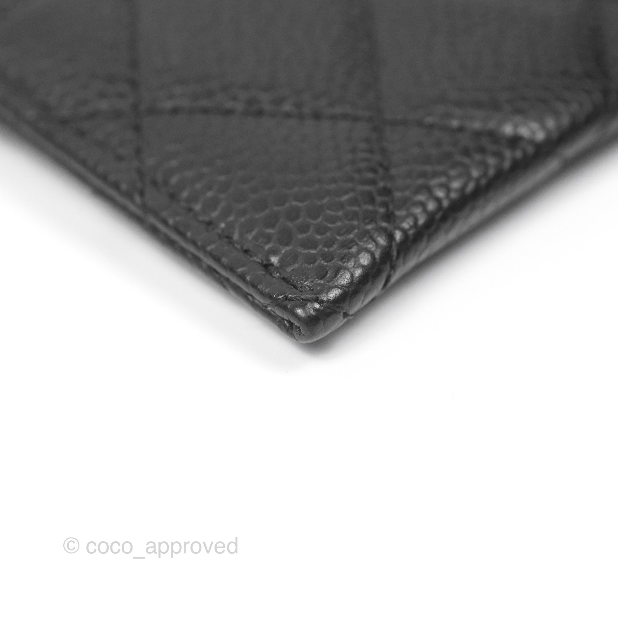 Chanel Classic Black Flat Card Holder - Genuine Caviar Leather with Gold Hardware - Perfect for Everyday Use & Gift Giving