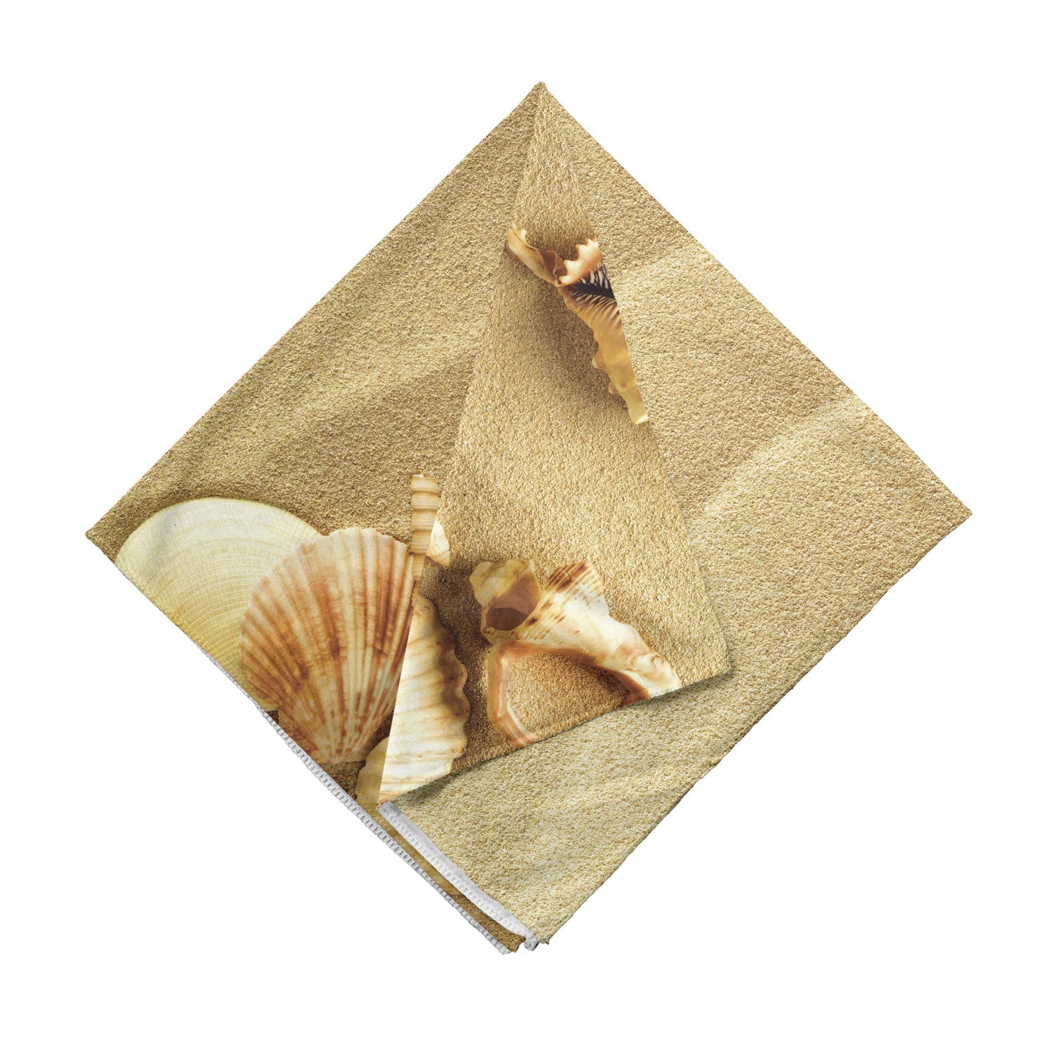 Lunarable Seashells Bandana - Sandy Summer Beach Sea Print Unisex Head & Neck Scarf for Men & Women | Perfect for Beach Outings, Summer Festivals & Outdoor Adventures