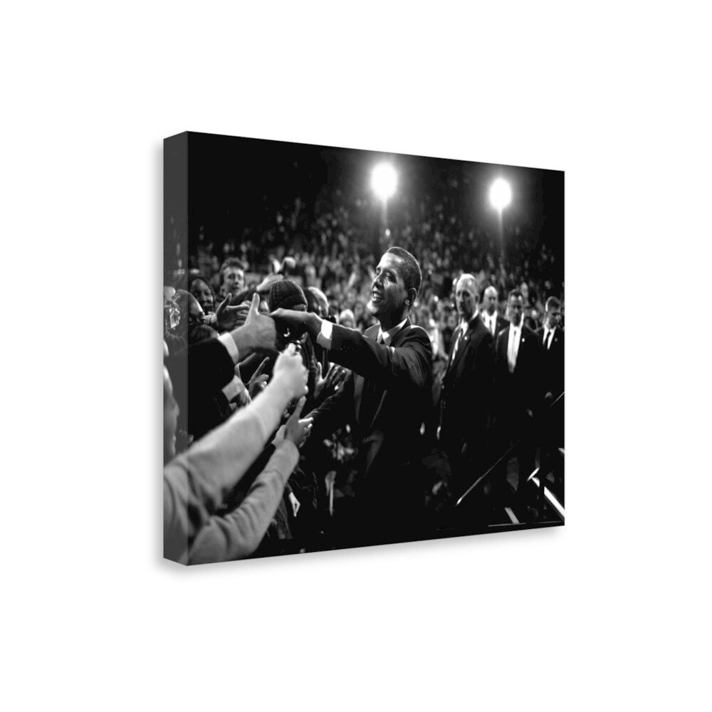 Barack Obama at Campaign Rally by Brooks Kraft - Premium Giclee Print on Gallery Wrapped Canvas - Perfect for Home Office Decor & Political Memorabilia Collection