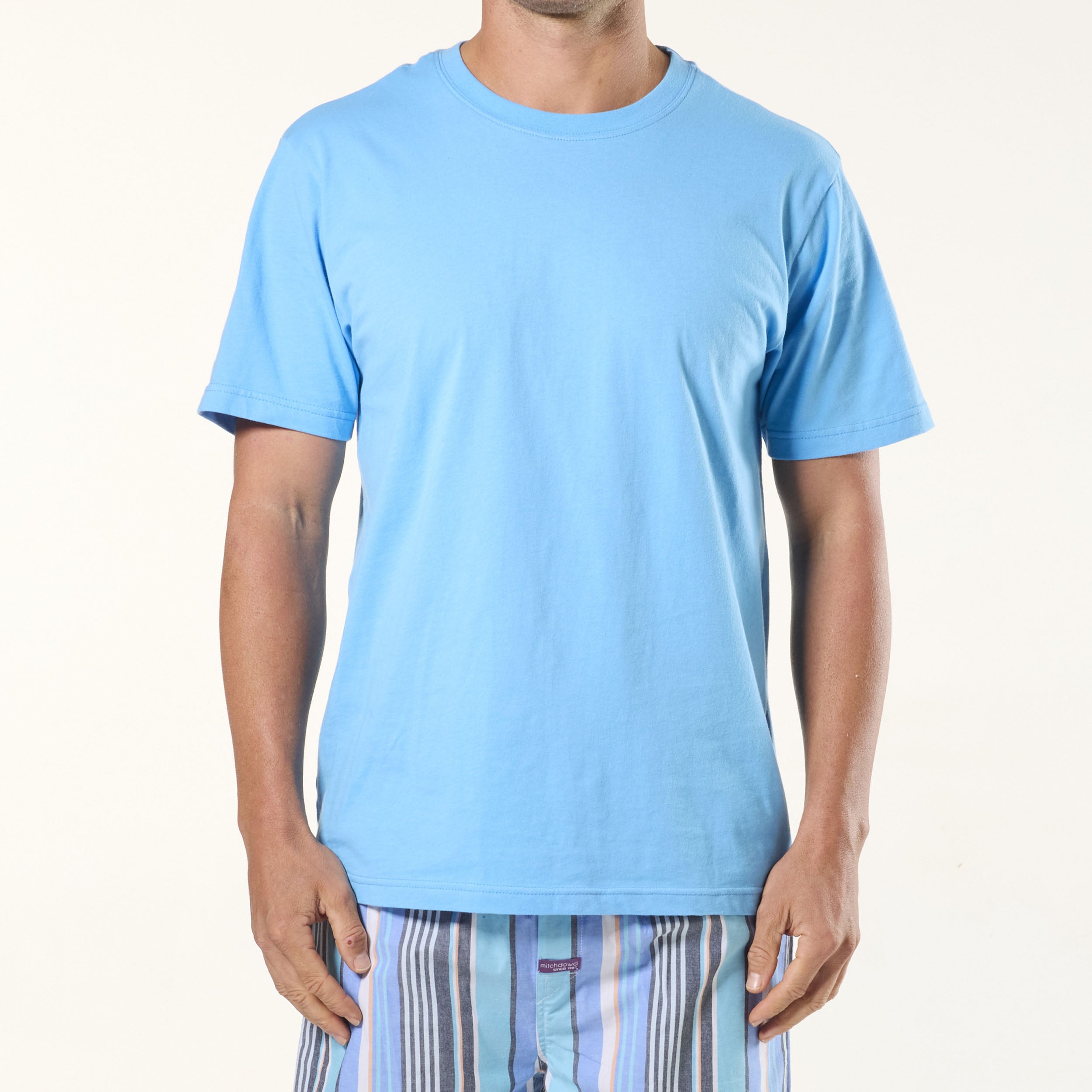 Men's Cotton Crew Neck Oversized T-Shirt 2 Pack - Blue & Navy - Casual Comfort for Everyday Wear & Street Style