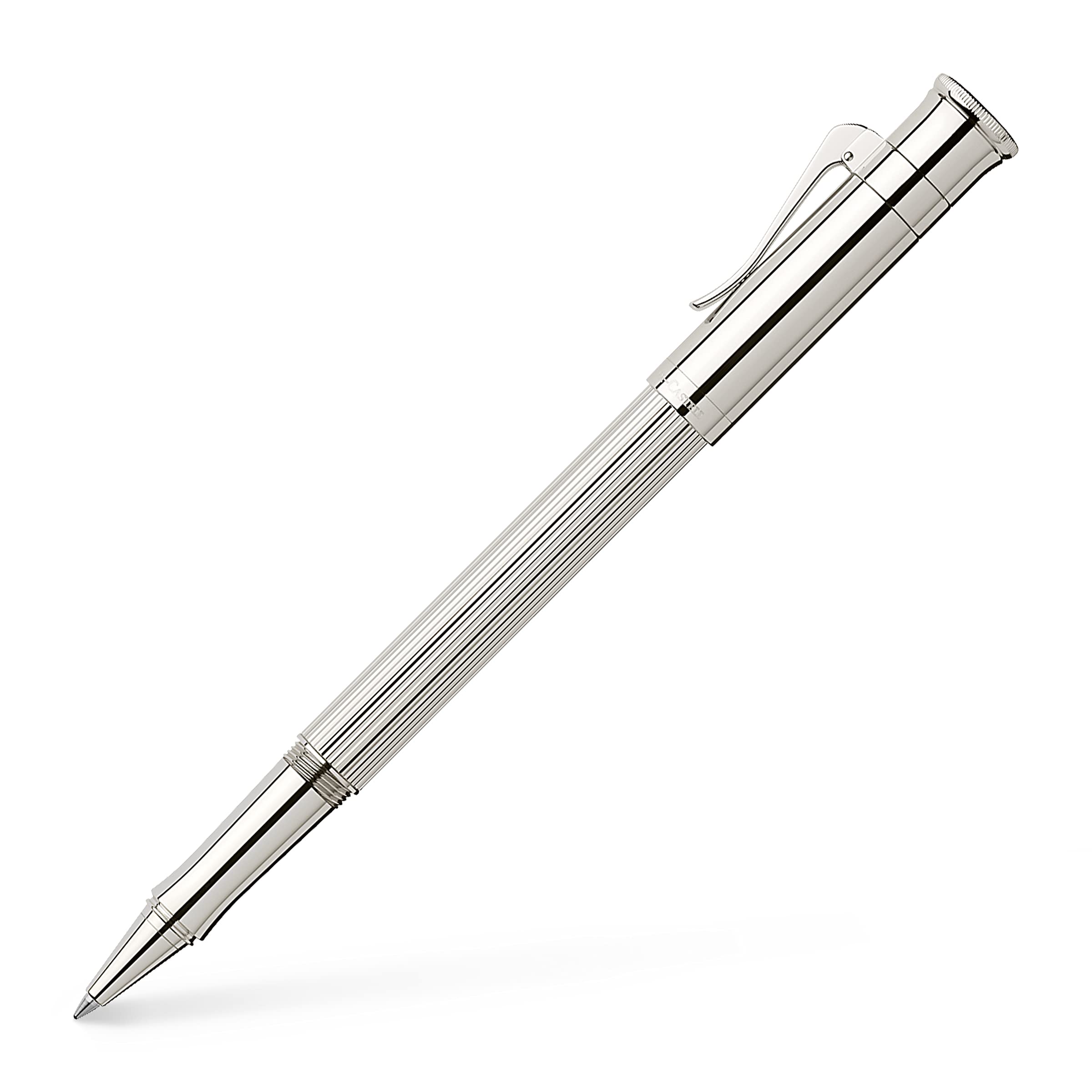 Graf von Faber-Castell Classic Platinum Plated Rollerball Pen - Premium Luxury Writing Instrument for Business Professionals & Gift Giving