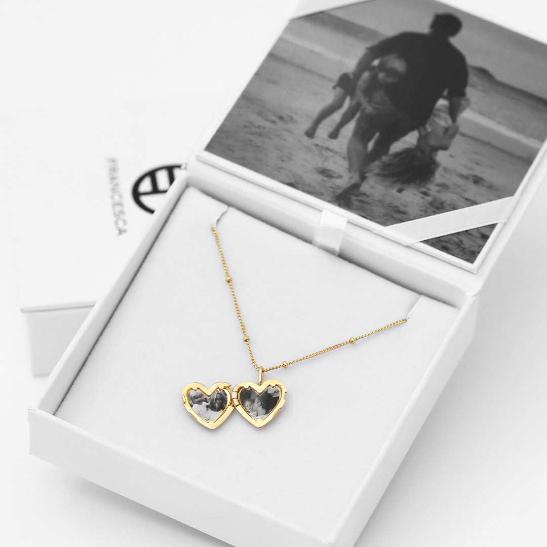Behold Heart Photo Locket Necklace - Personalized Engravable Pendant for Loved Ones | Perfect for Anniversaries, Valentine's Day & Memorial Gifts