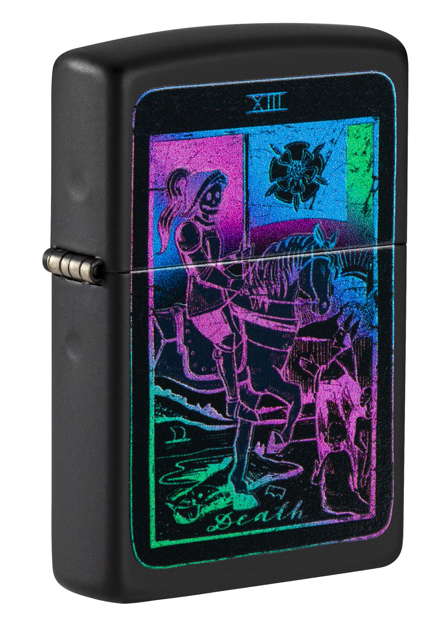 Zippo Black Light Tarot Card Design Windproof Pocket Lighter - Perfect for Camping, Hiking & Outdoor Adventures | Unique Gift for Collectors & Occult Enthusiasts