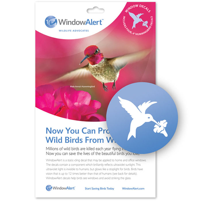 Hummingbird WindowAlert Decals - Prevent Bird Collisions with UV Reflective Stickers for Windows | Perfect for Home, Office & Garden Bird Safety