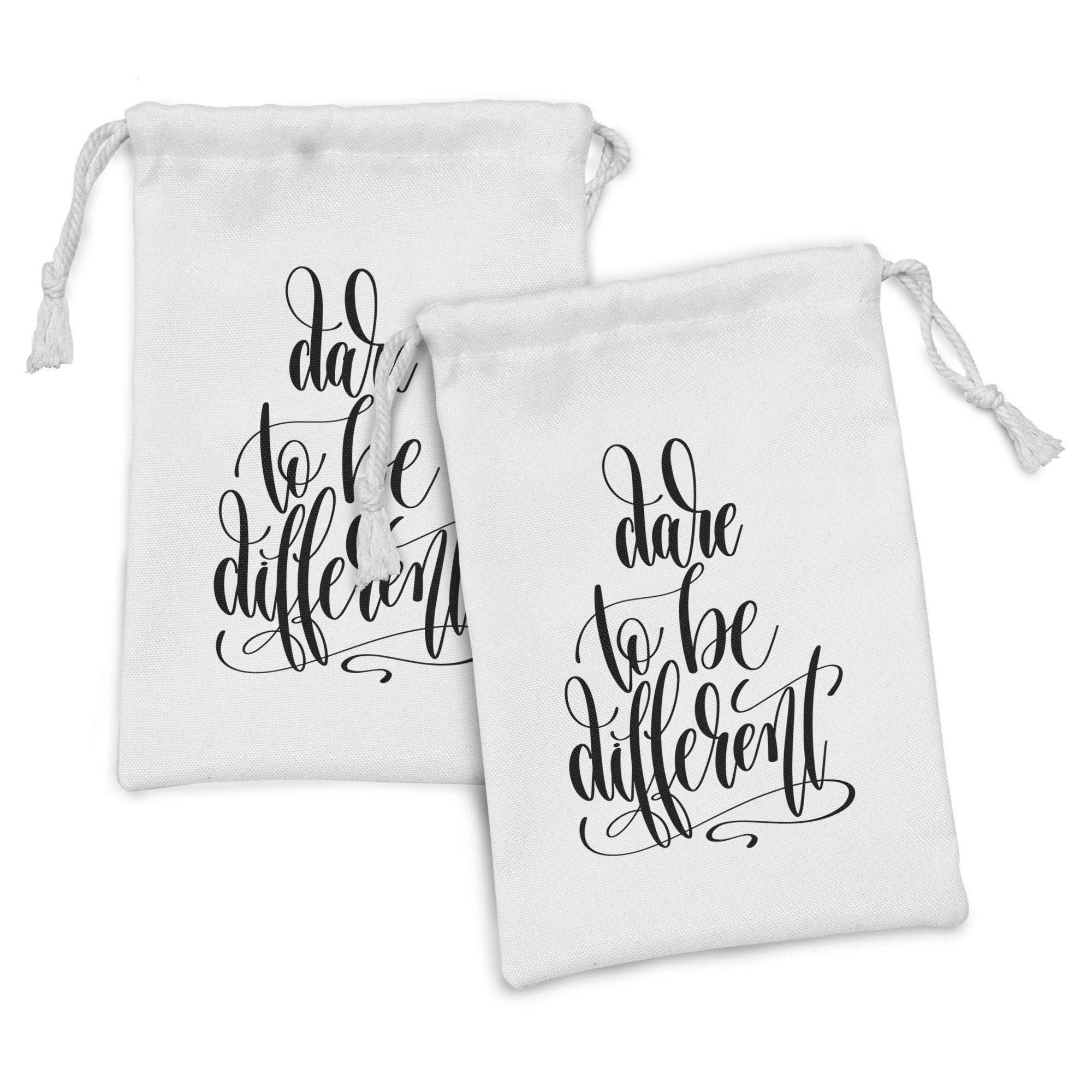 Ambesonne 2-Pack Fabric Drawstring Pouches - 