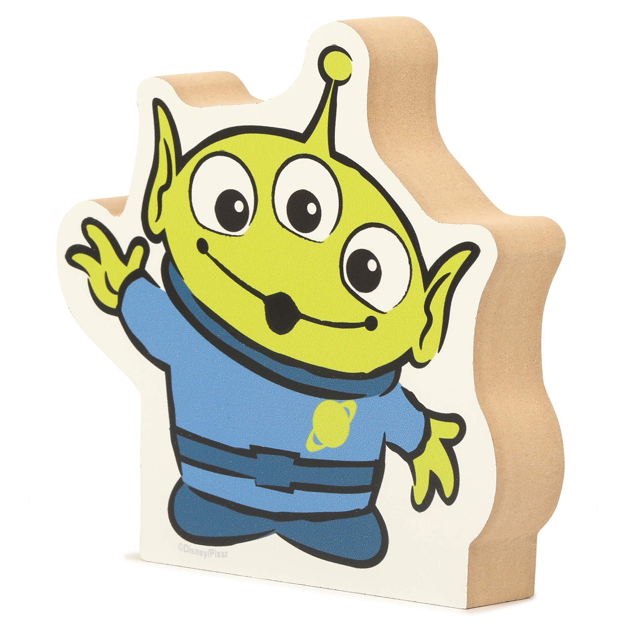 Disney Pixar Toy Story Alien Shelf Sitter Decor - Chunky Wood Block Cutout for Kids Bedroom, Playroom, Nursery & Bookshelf Display | Fun Home Decor for Toy Story Fans & Kids Rooms