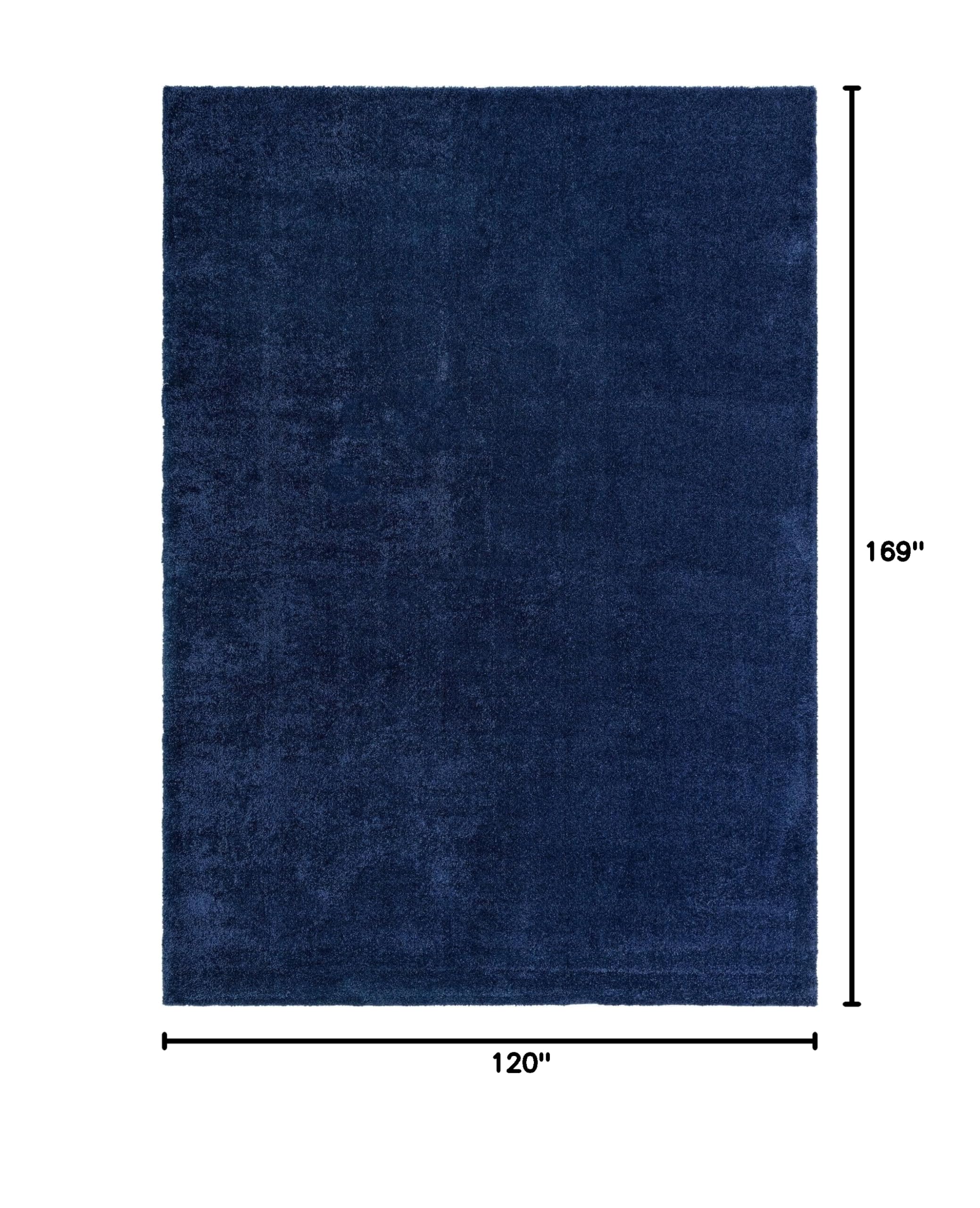 Unique Loom Solo Collection Calabasas Navy Blue Area Rug 10' x 14' Rectangle - Soft Modern Living Room Rug for Bedroom, Dining Room & Home Decor