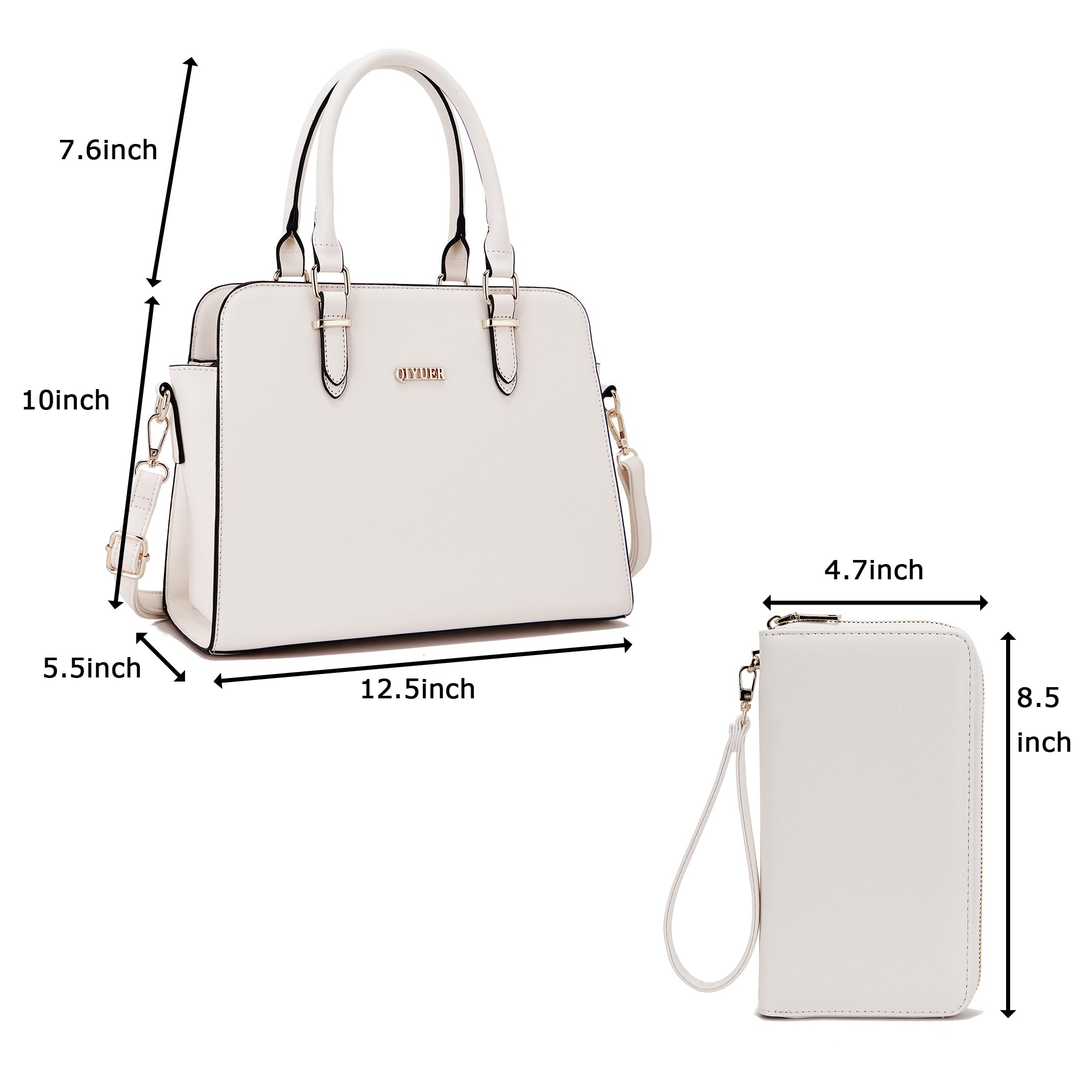 Stylish Qiyuer Women's Satchel Purse & Wallet Set - Top Handle Work Tote Bag (2-Piece) - Perfect for Office, Travel & Everyday Use