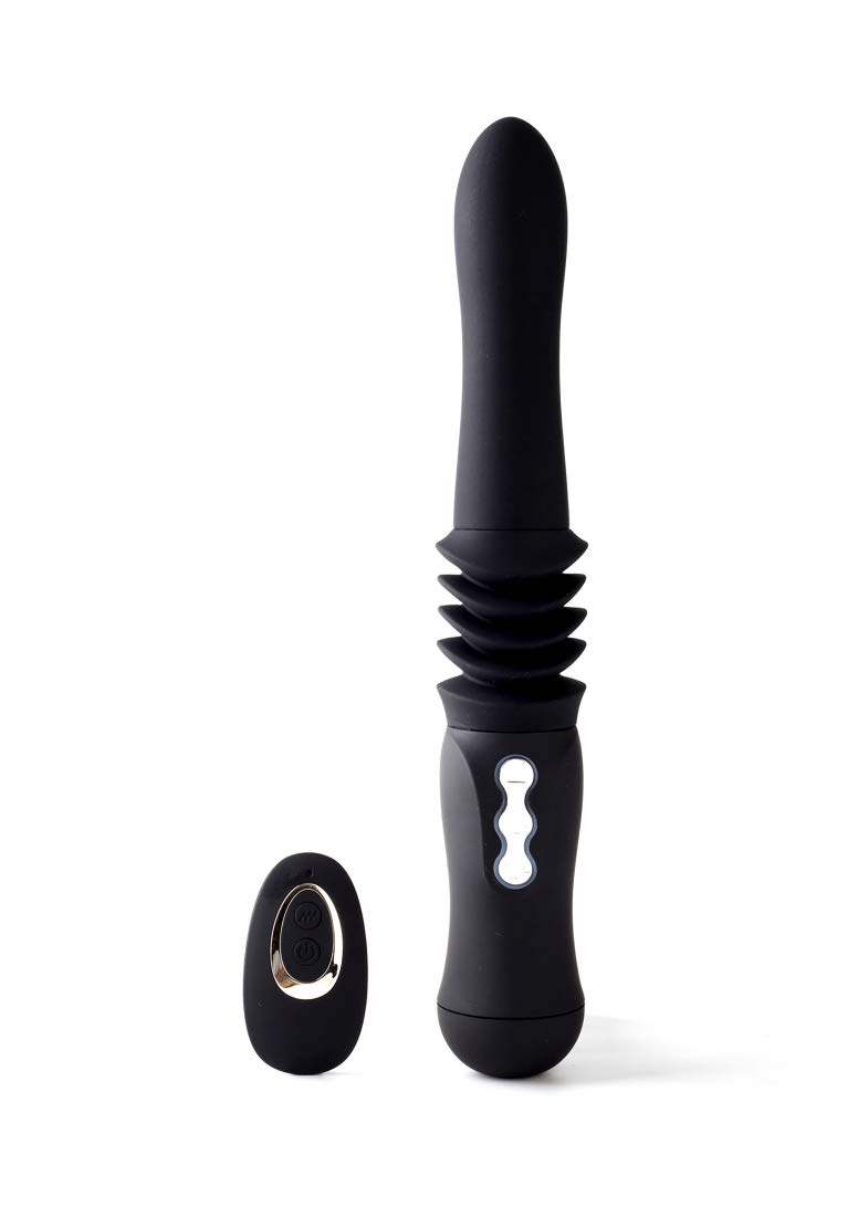 Powerful USB Rechargeable Thrusting Vibrator with Remote Control - Portable Adult Toy for Couples - Black | Perfect for Long Distance Relationships & Spicing Up Your Intimate Moments