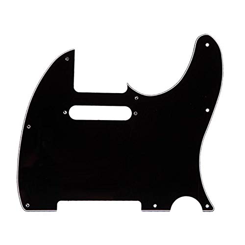 Vintage 3-Ply Pearloid Pickguard for Tele Style Guitar - Black | Premium Guitar Parts & Accessories | Perfect for Upgrades & Custom Builds