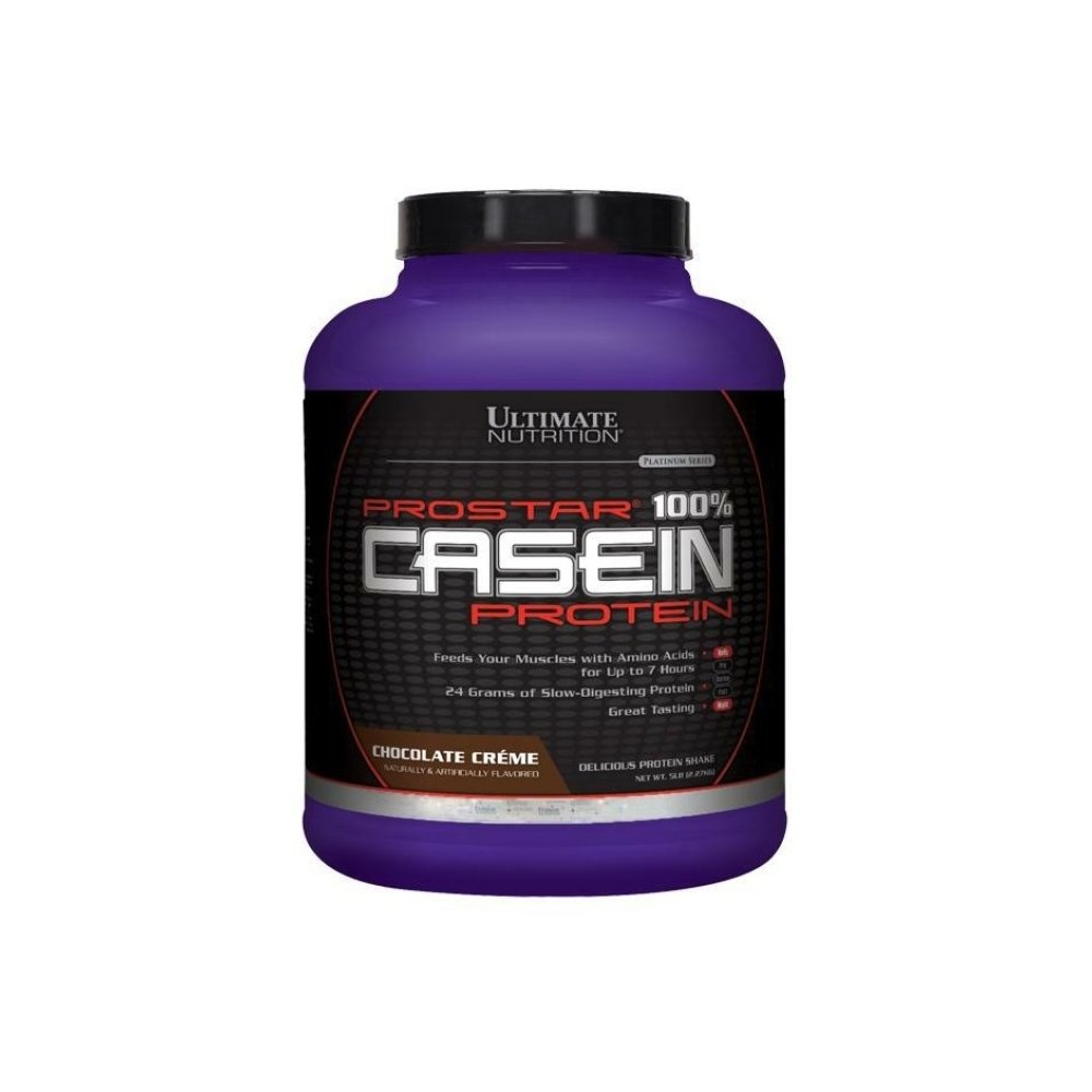 Ultimate Nutrition Prostar 100% Micellar & Hydrolyzed Casein Protein Powder - 5lb Chocolate Flavor | Slow Digesting Protein for Overnight Muscle Growth & Recovery | Fat Free with BCAAs | Ideal for Post-Workout, Bedtime & Between Meals