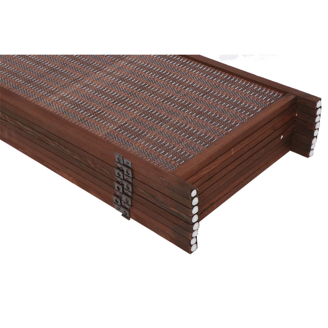 Legacy Decor 6-Panel Wood & Bamboo Woven Room Divider - Brown Folding Privacy Screen for Bedroom, Office, or Studio | Space-Saving Home Decor